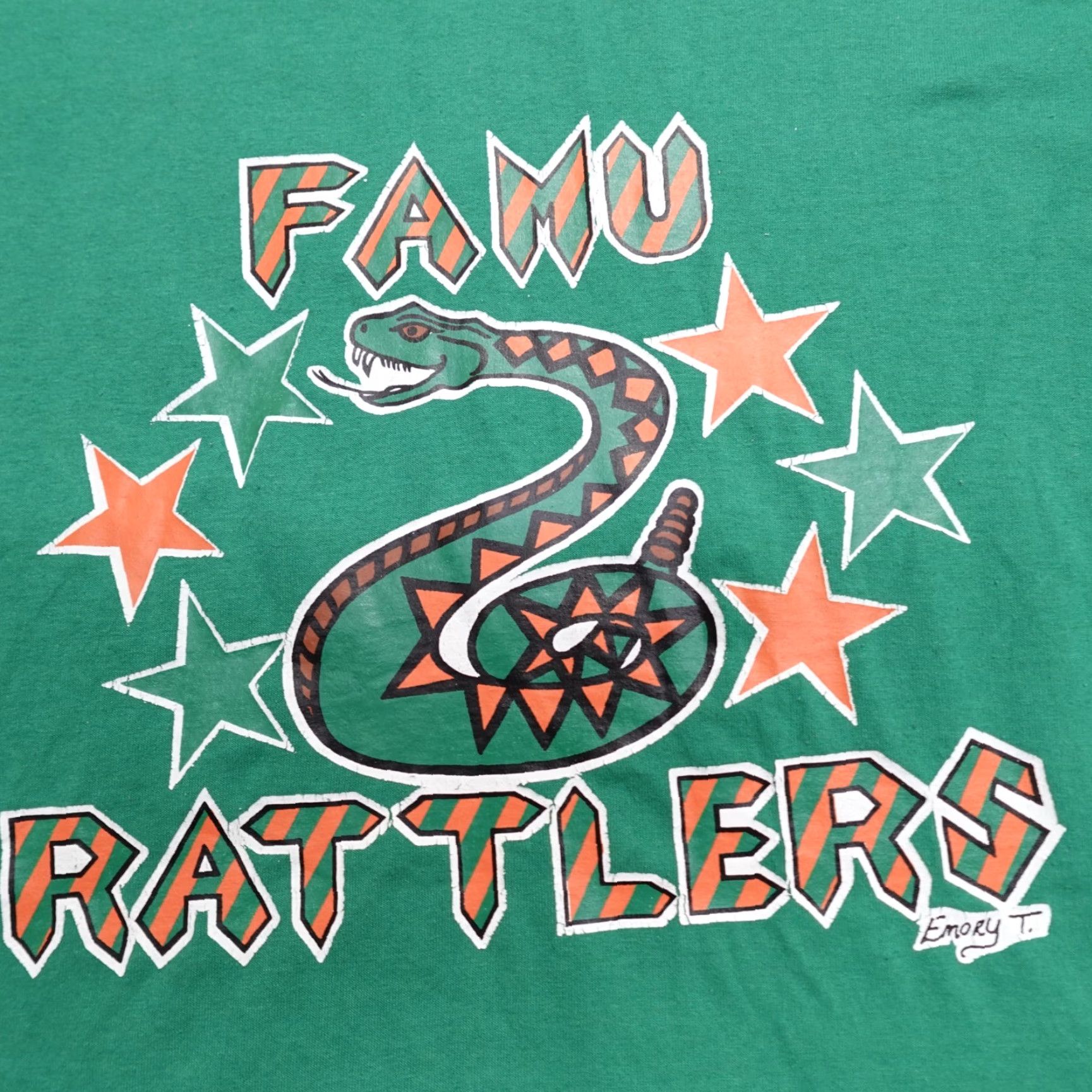 Vintage VINTAGE Famu Rattlers Shirt Medium Green Fifty Fifty Single Stitch Mens Crew Neck Short Sleeve T-Shirt Size US M / EU 48-50 / 2 - 2 Thumbnail