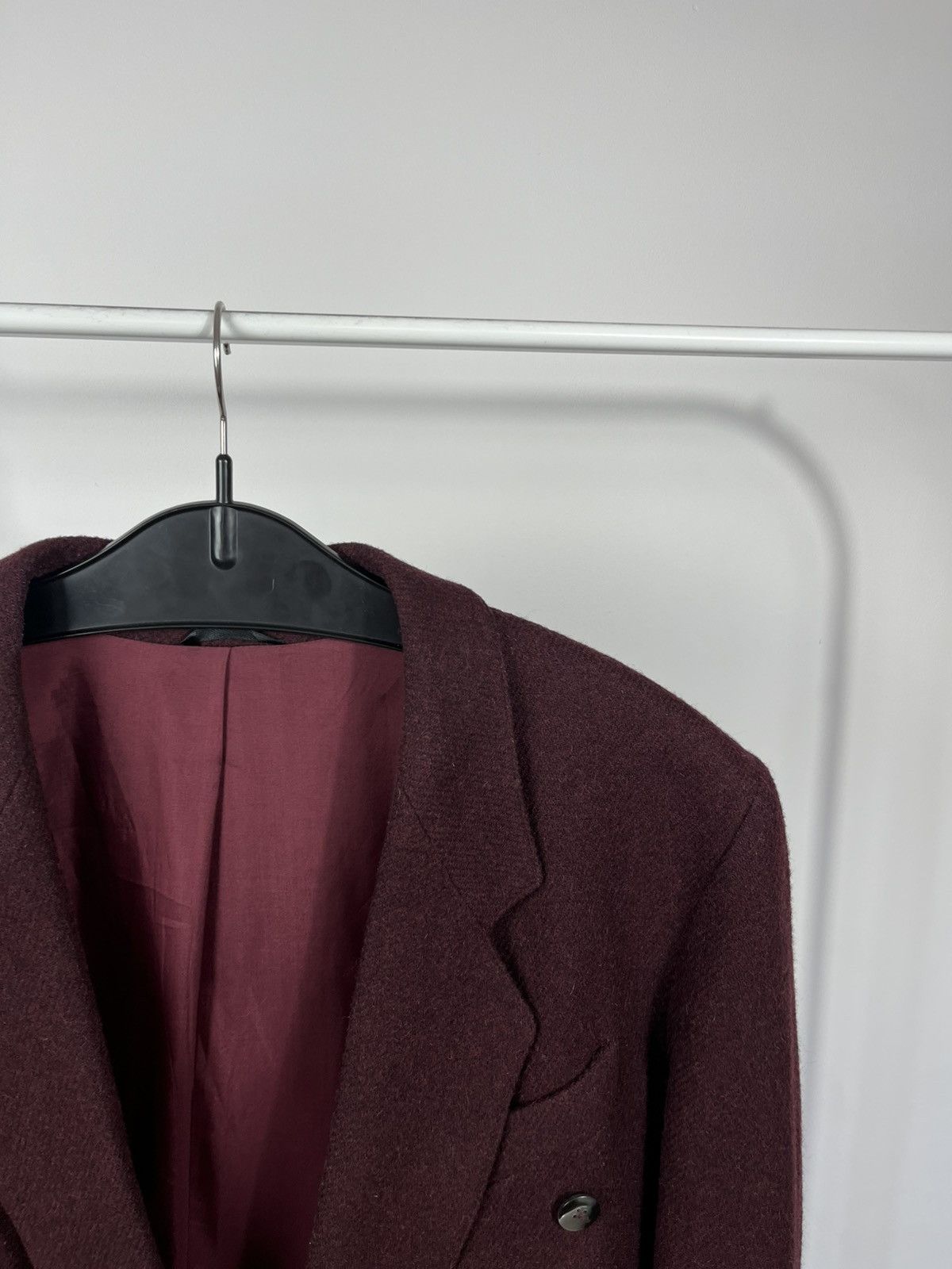 Other Vintage Burgundy Wool Double Breasted Mens Blazer Size 42R - 3 Thumbnail