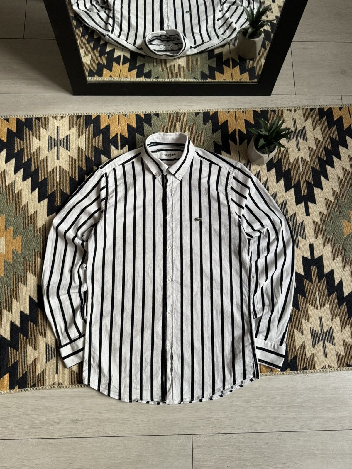 Lacoste Lacoste Stripped Button Up Shirt Size US M / EU 48-50 / 2 - 1 Thumbnail