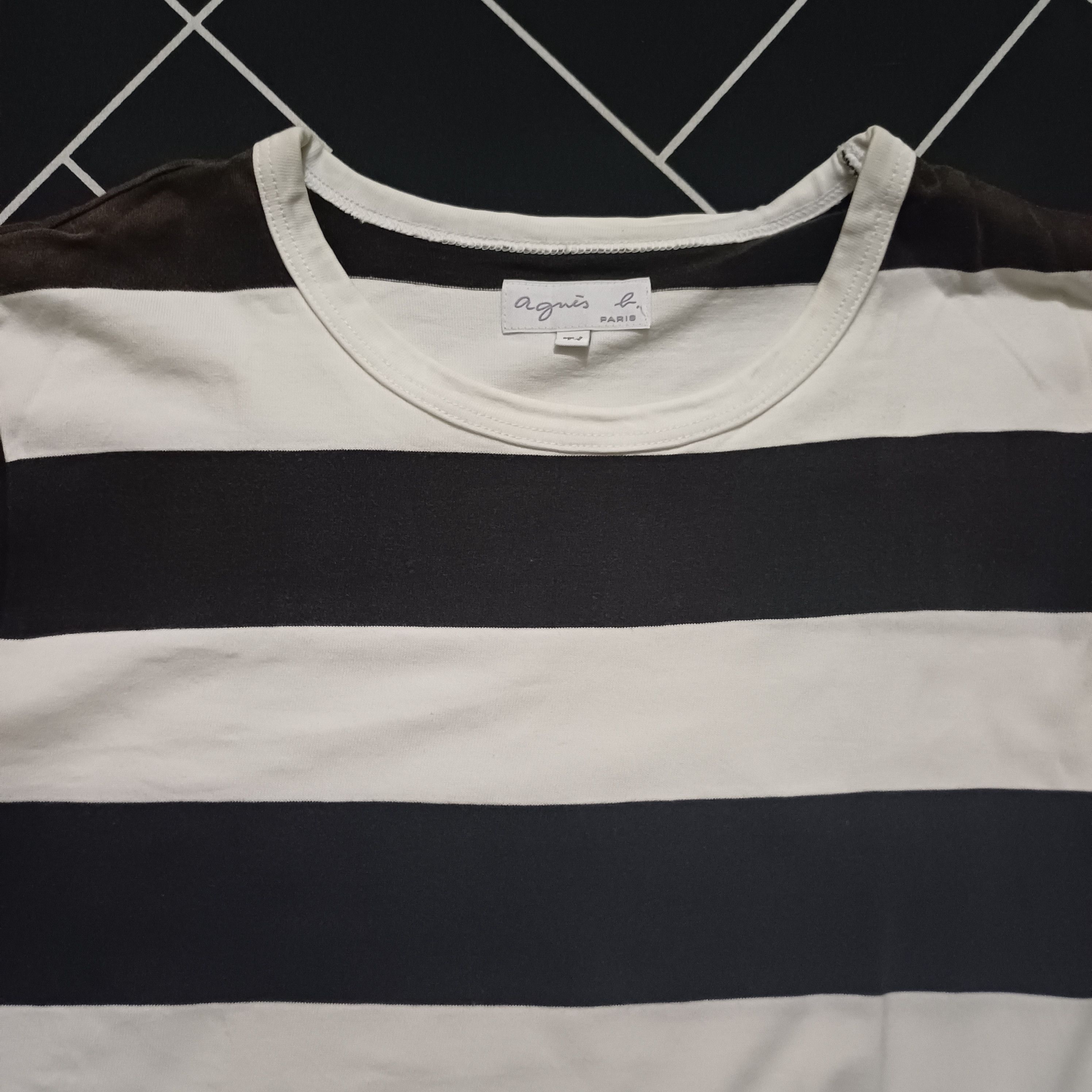 Japanese Brand × agnes b. Vintage Agnes B. Stripes Look Like Kurt Cobain Style T-shirt Size US S / EU 44-46 / 1 - 2 Thumbnail