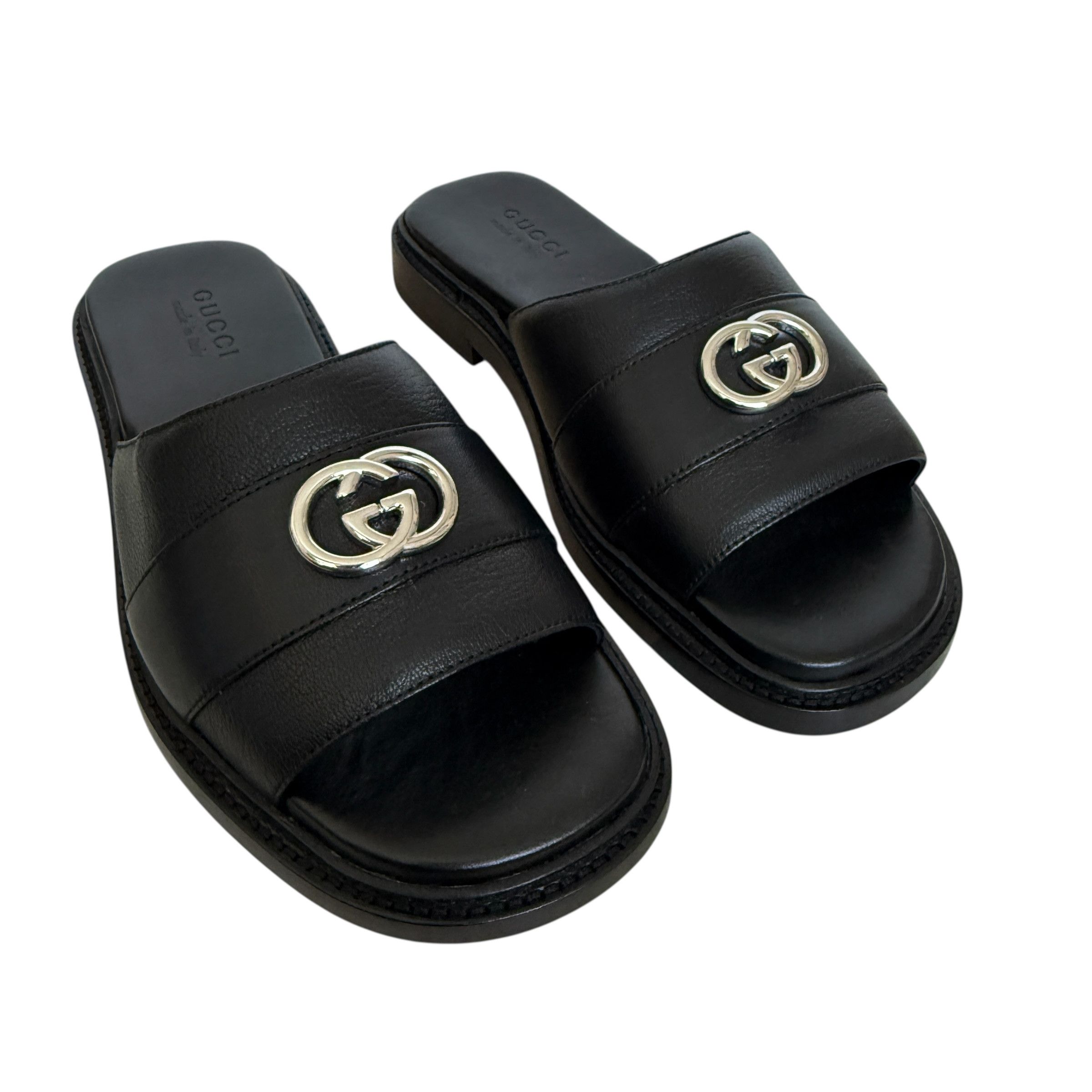 Gucci GUCCI 777849 MEN'S LEATHER INTERLOCKING G SANDALS, 7.5 (US8) Size US 8 / EU 41 - 8 Thumbnail