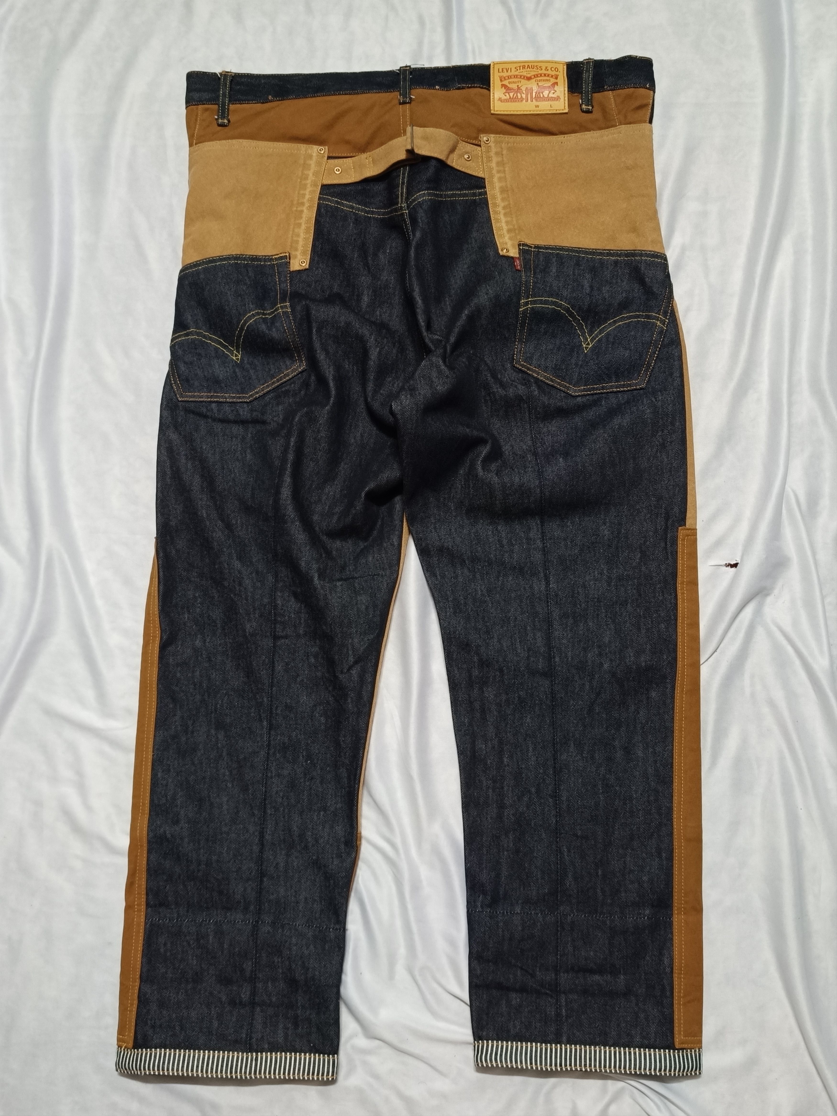 Junya Watanabe × Levi's Cotton Denim × Cotton Canvas Work Pants Jeans Collaboration Size US 40 / EU 56 - 2 Thumbnail