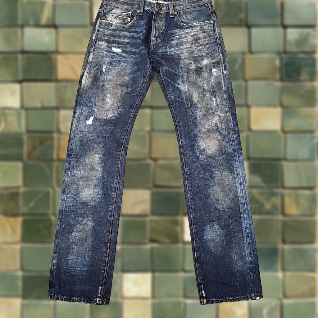 Cult Of Individuality VINTAGE Cult of Individuality Jeans Greaser Straight Japanese Selvedge Denim 32x34.5 Mens Regular Blue Distressed Size US 30 / EU 46 - 1 Thumbnail