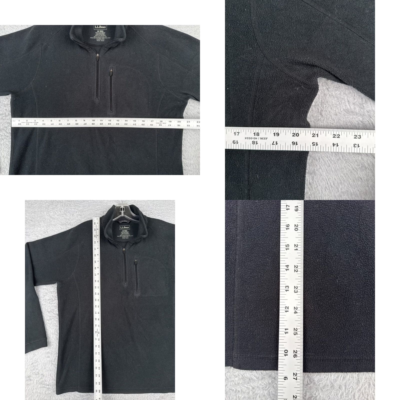 Vintage L.L. Bean Sweater Women Medium Black Long Sleeve 1/4 Zip Fleece Poly Pullover Hike Size M / US 6-8 / IT 42-44 - 8 Thumbnail
