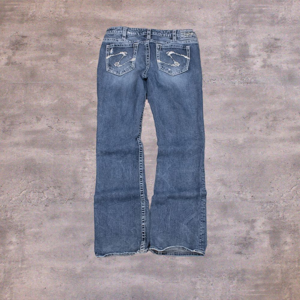 Silver Jeans Co. Y2K Silver Jeans Co Aiko Bootcut Distressed Denim Jeans Size US 33 - 1 Thumbnail