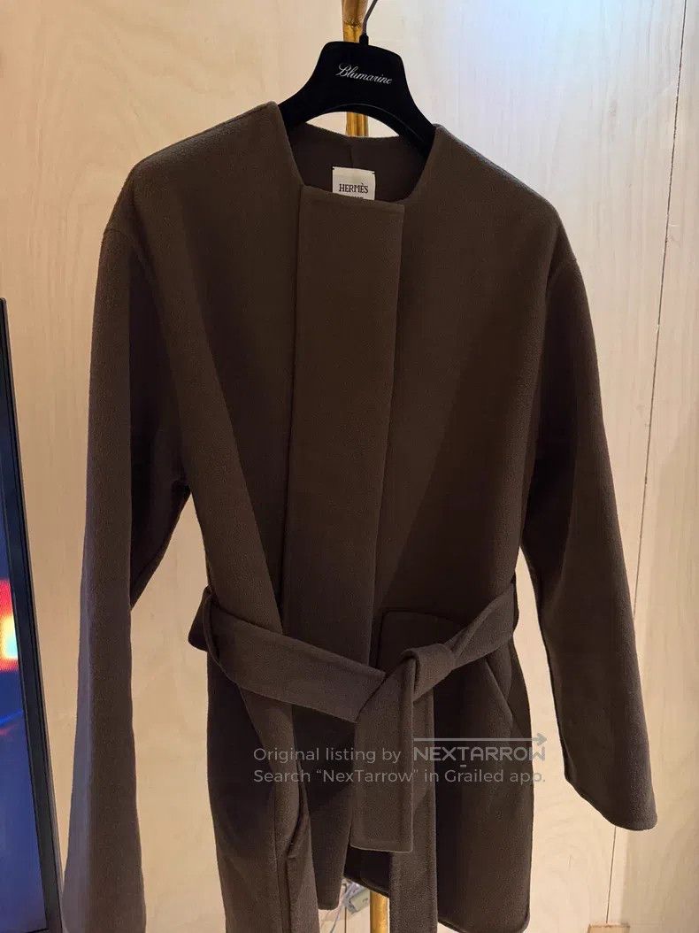 Hermes Hermes Double-Faced Cashmere Mid-Length Coat Size XXS / US 00 / IT 34 - 1 Thumbnail