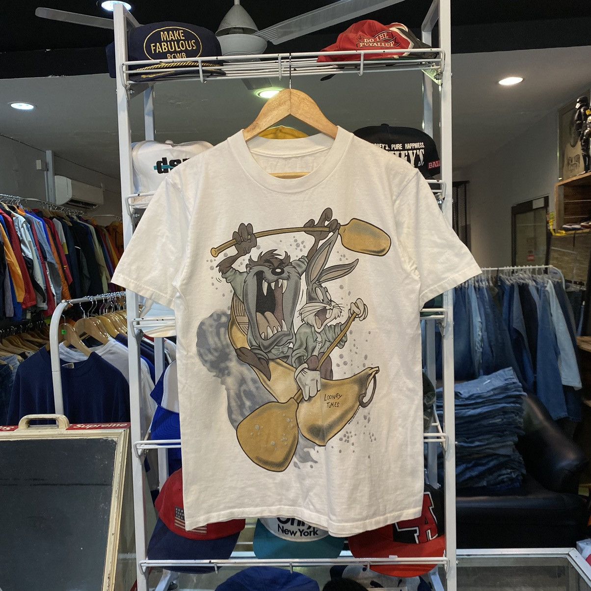 image of Movie x Vintage VTG 1995 Tazmania Bugs Bunny All Over Print T-Shirt Size M in White, Men's