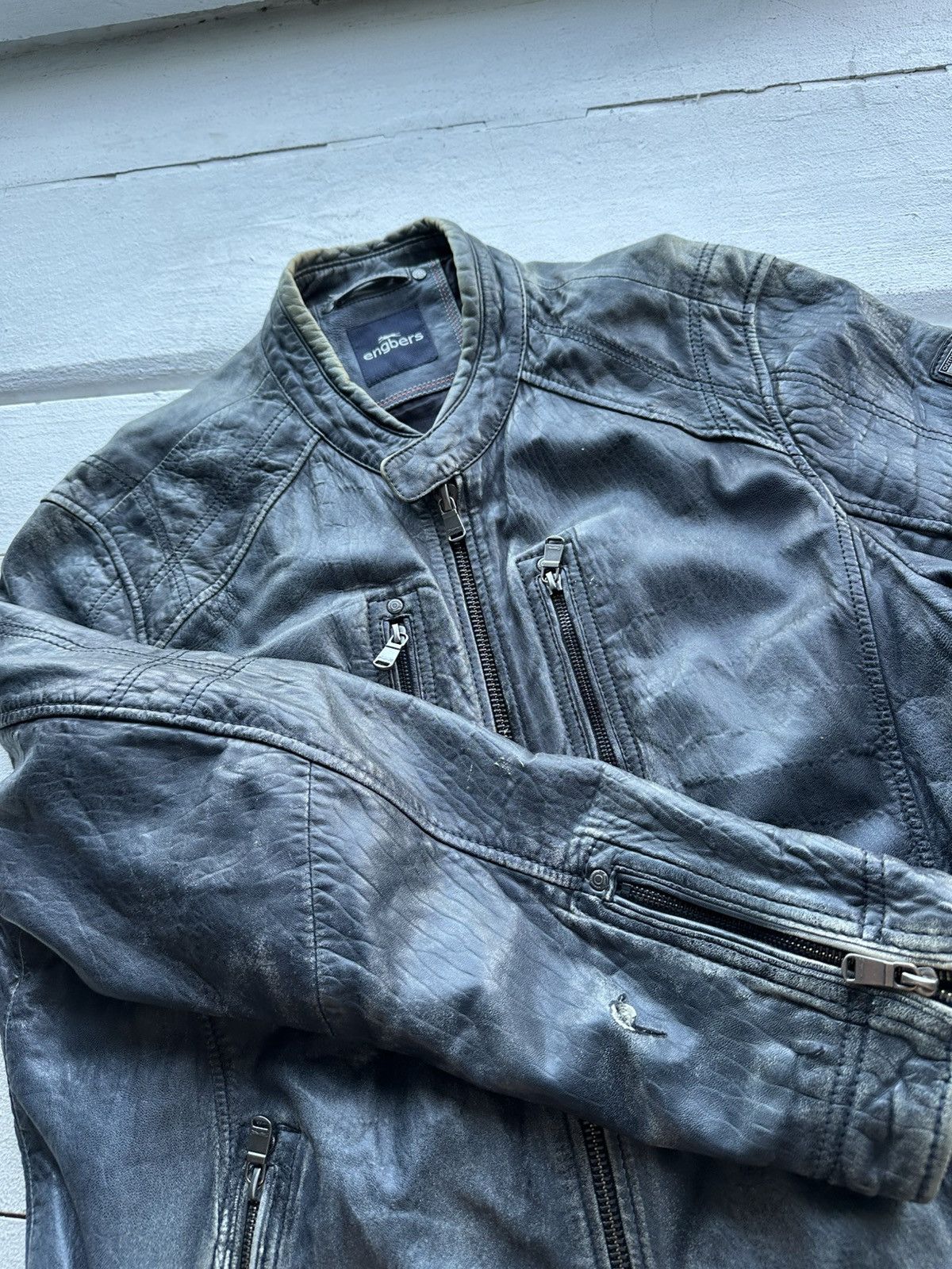 Other 🚨VNTG LEATHER JACKET AVANT GARDE ASYMMETRICAL BLACK MOTO Size US L / EU 52-54 / 3 - 8 Thumbnail