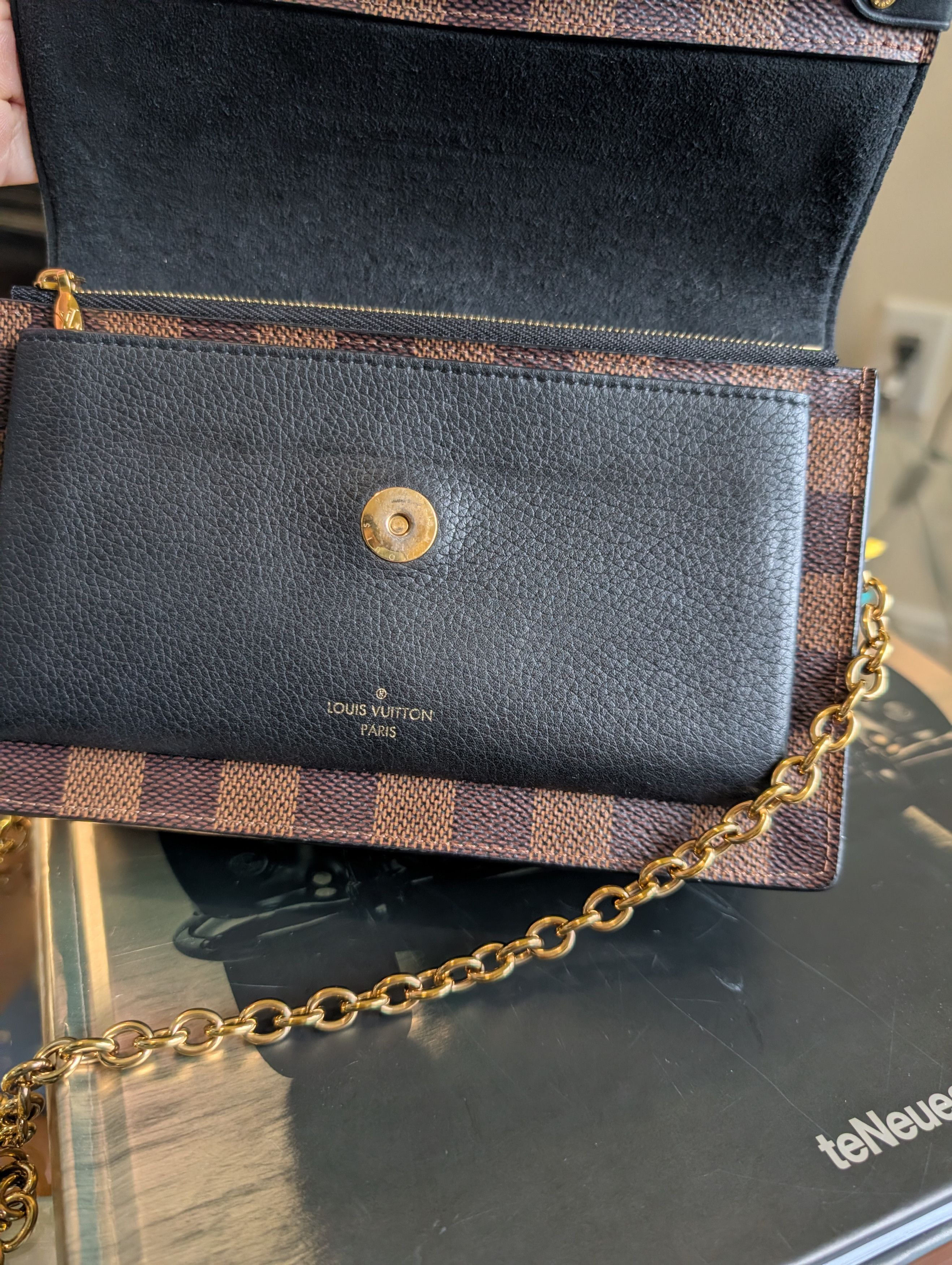 Louis Vuitton Louis Vuitton Vavin Damier Ebene Chain Crossbody Bag Black Size ONE SIZE - 10 Thumbnail