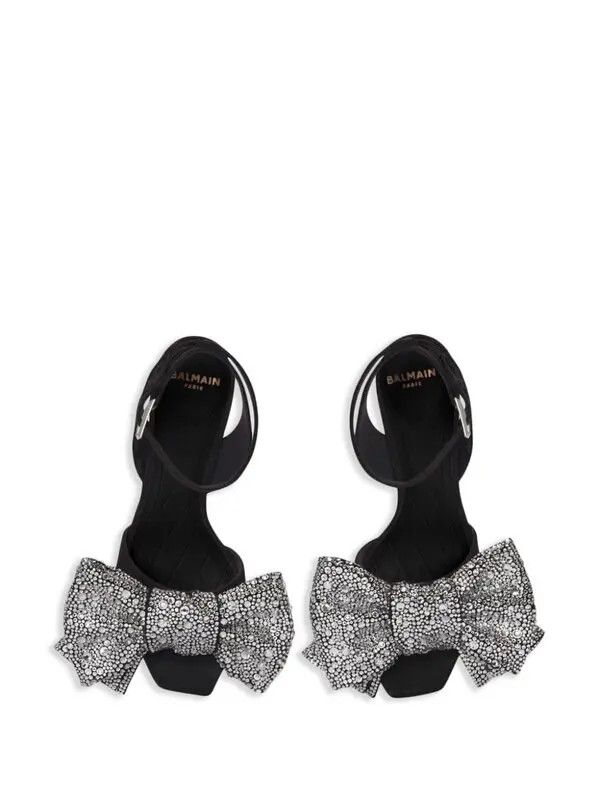 Balmain o1s1wg111225 95mm Rhinestone-Embellished Sandals in Black Size US 9 / IT 39 - 5 Thumbnail