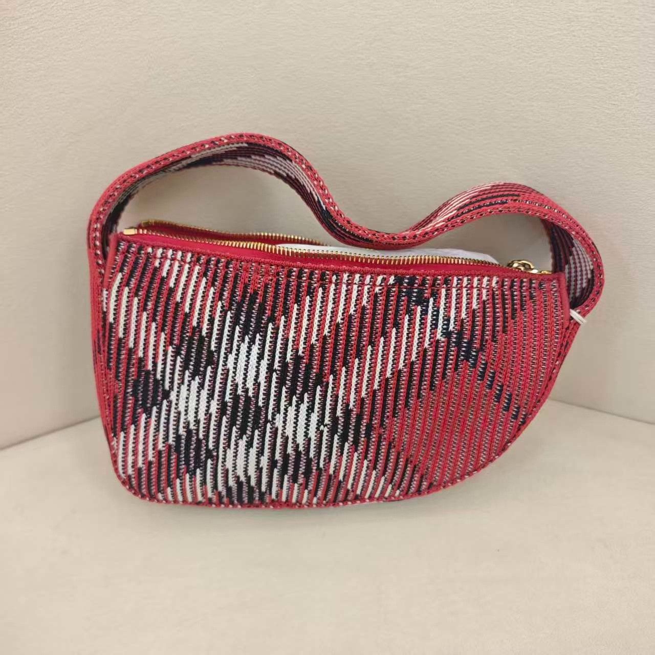 Burberry Burberry Red Check Canvas Handbag Size ONE SIZE - 1 Thumbnail