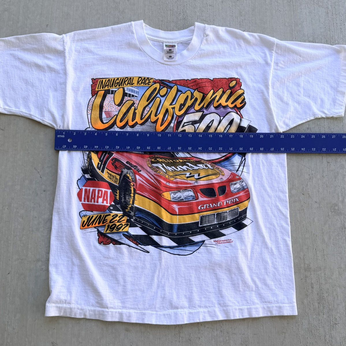 Fruit Of The Loom Vintage California 500 Racing Tee Shirt 97 Fruit Of The Loom Size US XL / EU 56 / 4 - 5 Thumbnail