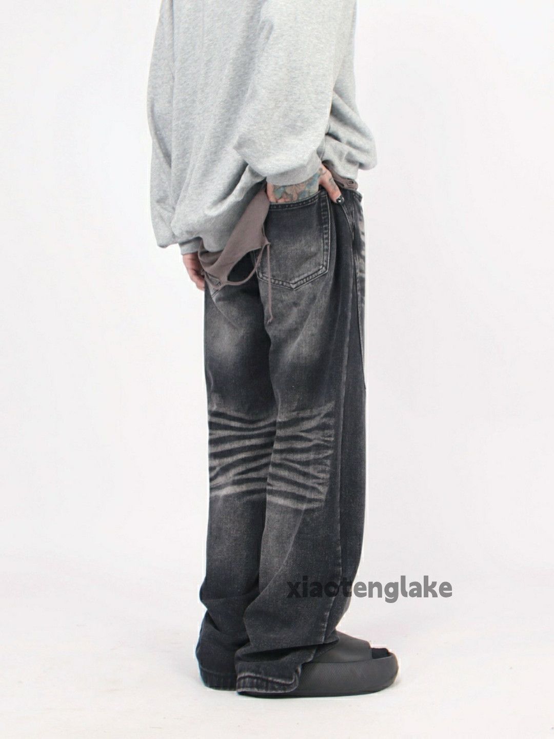 Jean × Vintage washed faded cleanfit yuppie loose baggy jeans Size US 32 / EU 48 - 6 Thumbnail