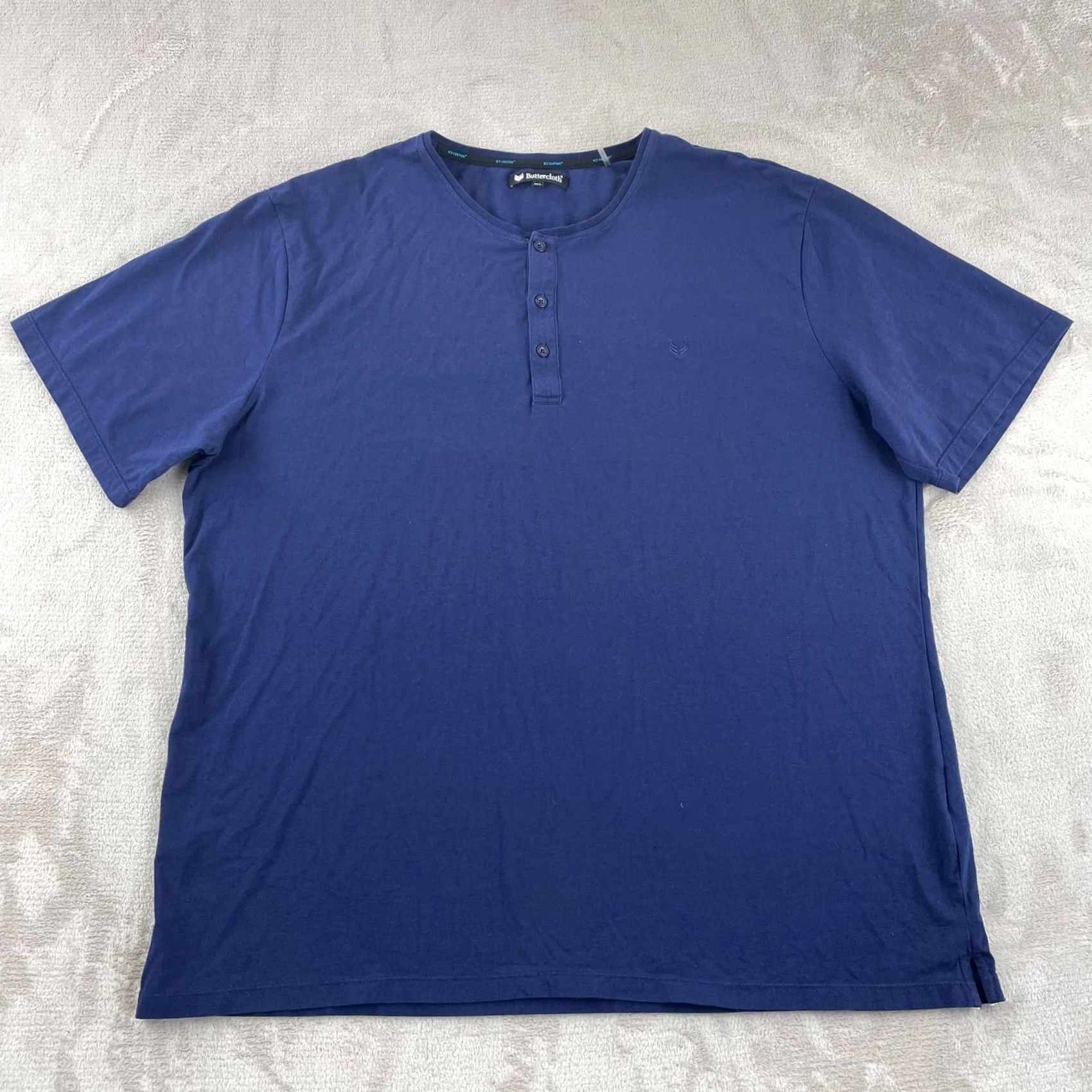Vintage ButterCloth Henley Shirt Men 3XL Blue Icy Cotton Stretch Short Sleeve Logo NWOT Size US XXL / EU 58 / 5 - 3 Thumbnail