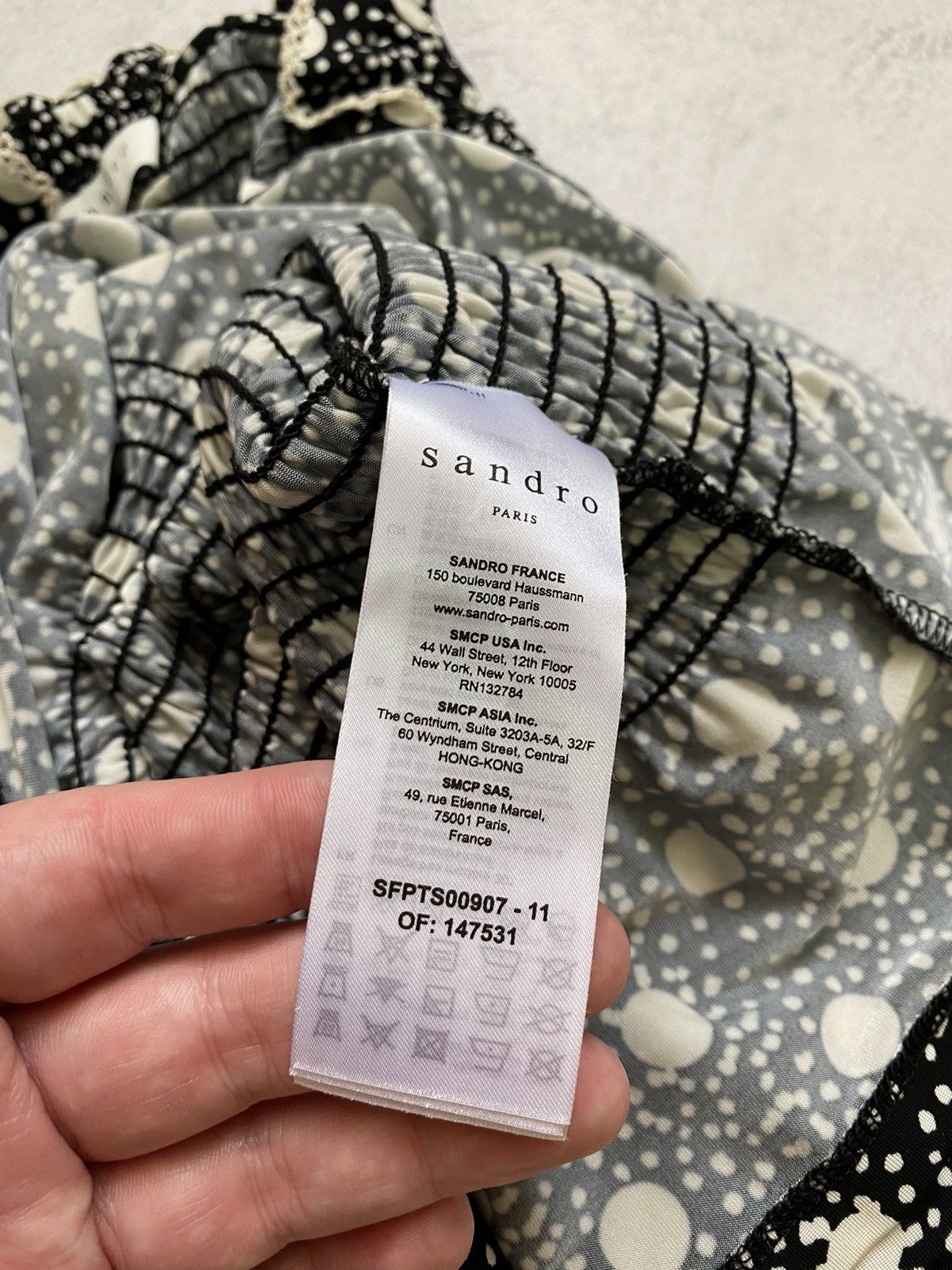 Sandro Sandro Spotted Shirred Smocked Mock Neck Top Size 2 Size M / US 6-8 / IT 42-44 - 10 Thumbnail