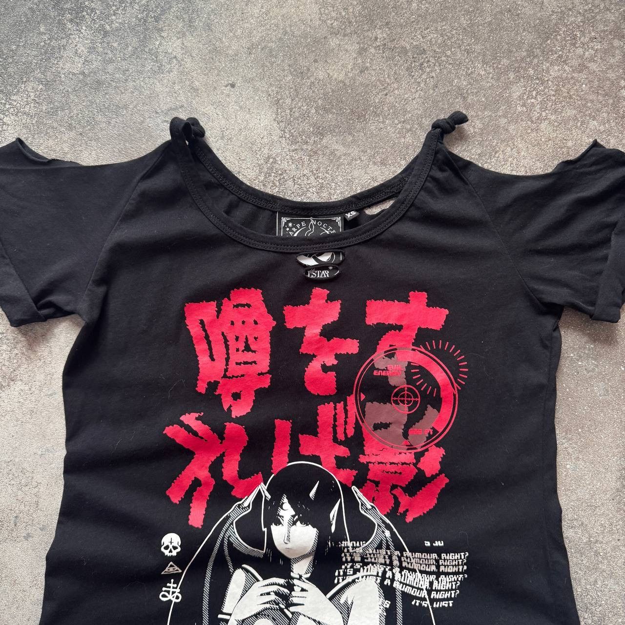 If Six Was Nine Killstar Y2K Gothic Anime Girl Long T-Shirt Size XS / US 0-2 / IT 36-38 - 3 Thumbnail