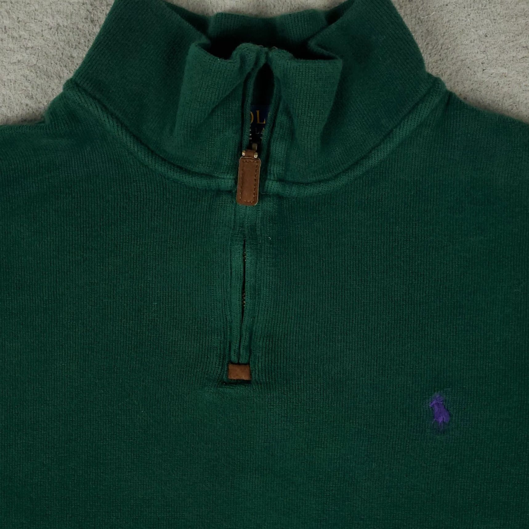 Ralph Lauren Ralph Lauren Sweater Mens XL Green Pullover 1/4 Zip Logo Solid Knit Size US XL / EU 56 / 4 - 2 Thumbnail