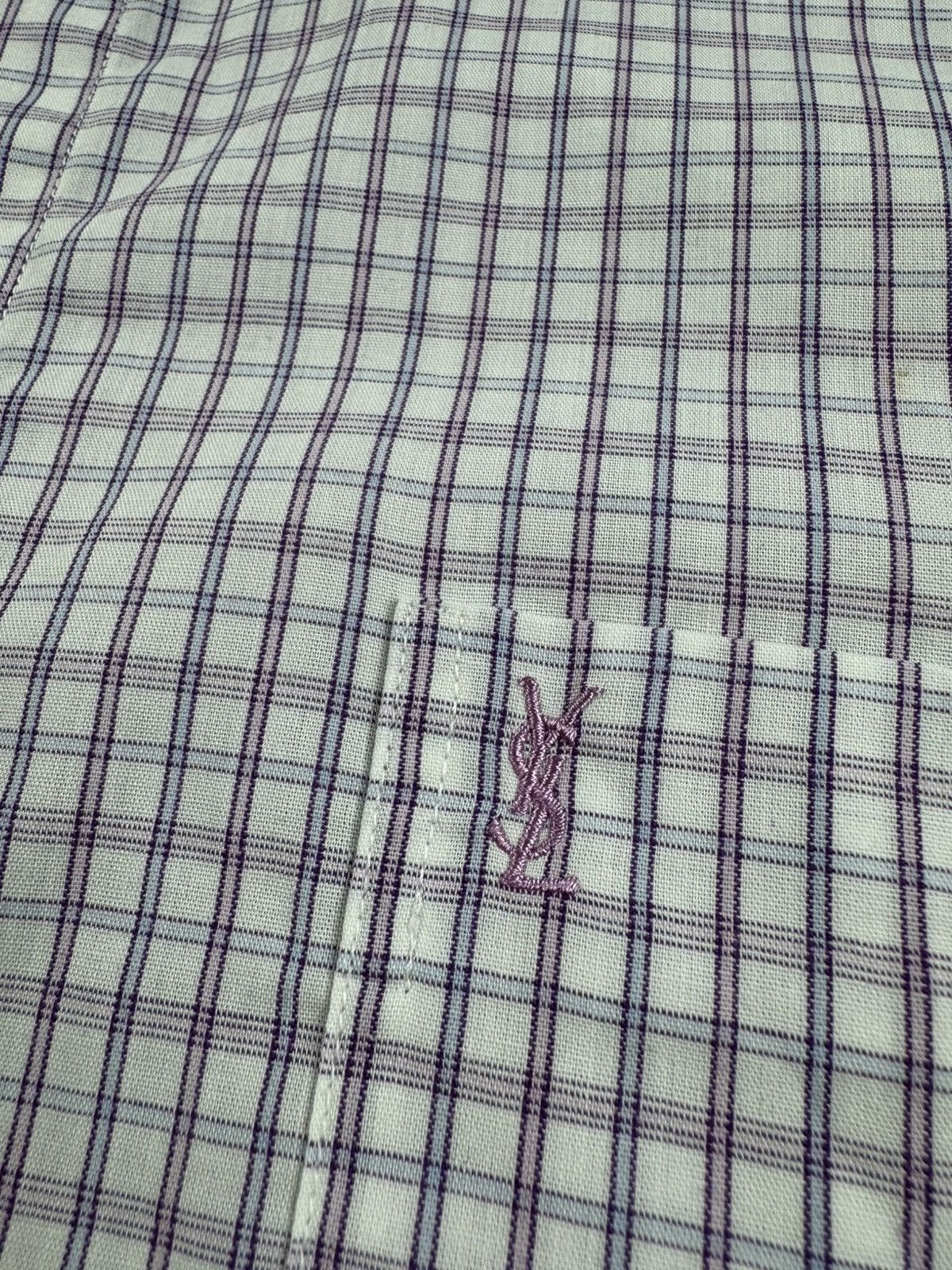 Yves Saint Laurent Yves Saint Laurent YSL Paris Checked 90S Button Blank Shirt Size US L / EU 52-54 / 3 - 10 Thumbnail