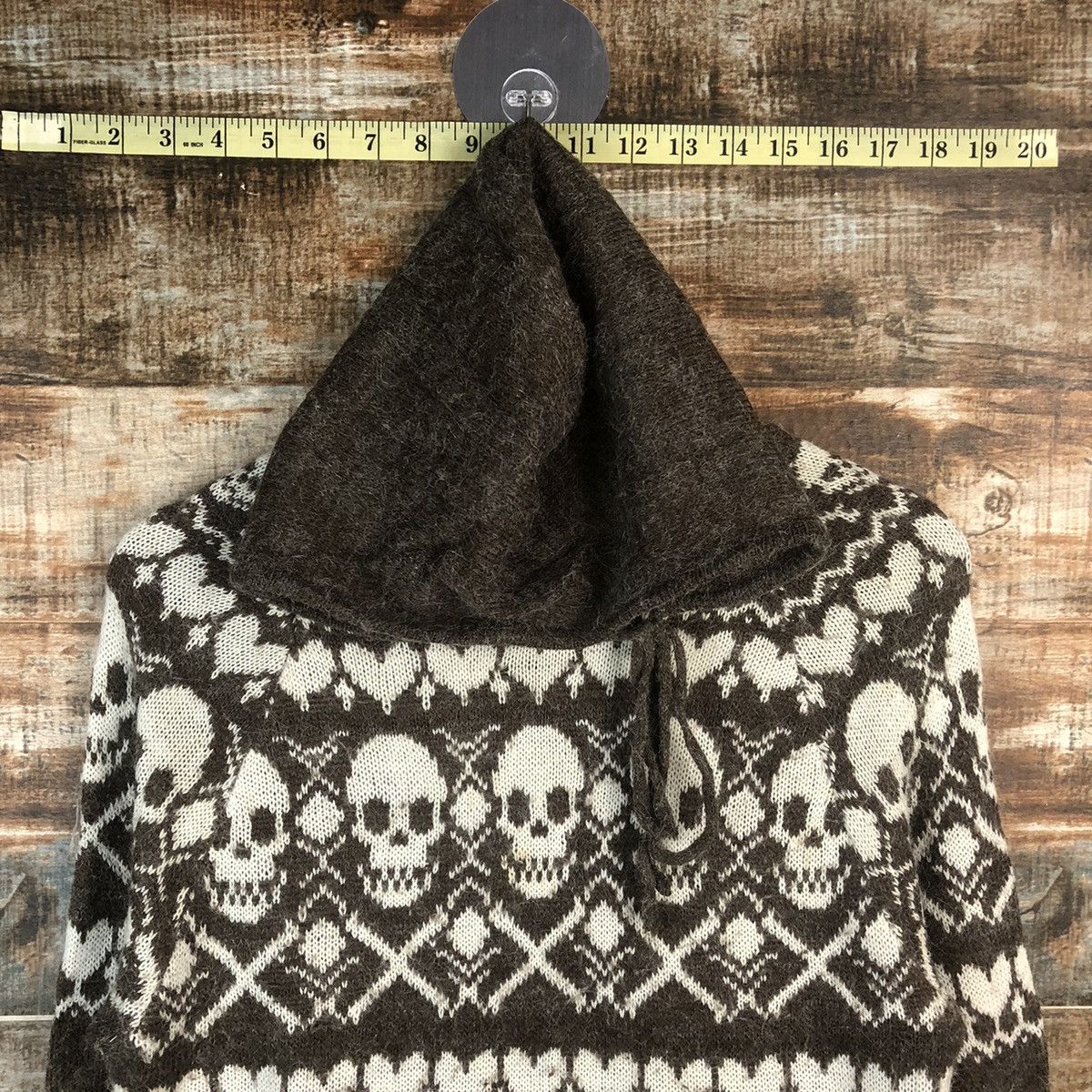Homespun Knitwear × Japanese Brand DL Taji skull Black Hoodie Knitwear #C582 Size M / US 6-8 / IT 42-44 - 4 Thumbnail