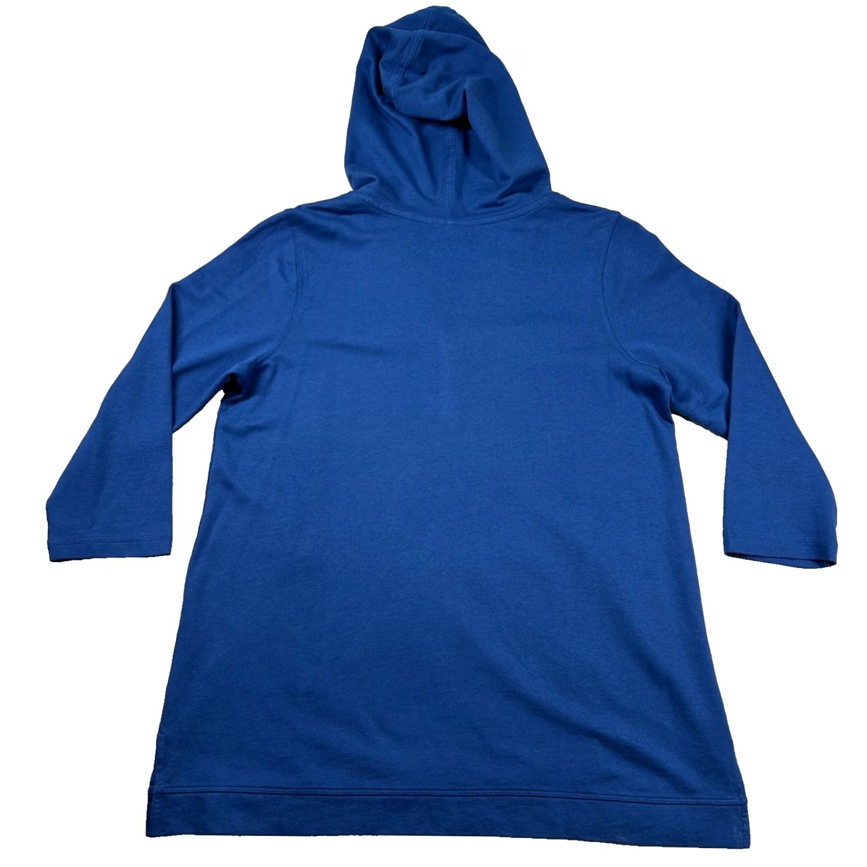 J. Jill J Jill Fit Hoodie Womens M 3/4 Sleeve Navy Drawstring Bohemian Embroidery Blue Shirt Hoodie Womens M Navy Bohemian Embroidery J. Jill Size M / US 6-8 / IT 42-44 - 2 Thumbnail