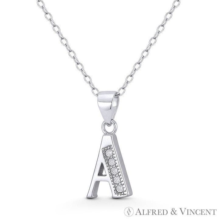 Other Initial Letter "A" CZ Crystal Pendant in 925 Sterling Silver Size ONE SIZE - 1 Preview