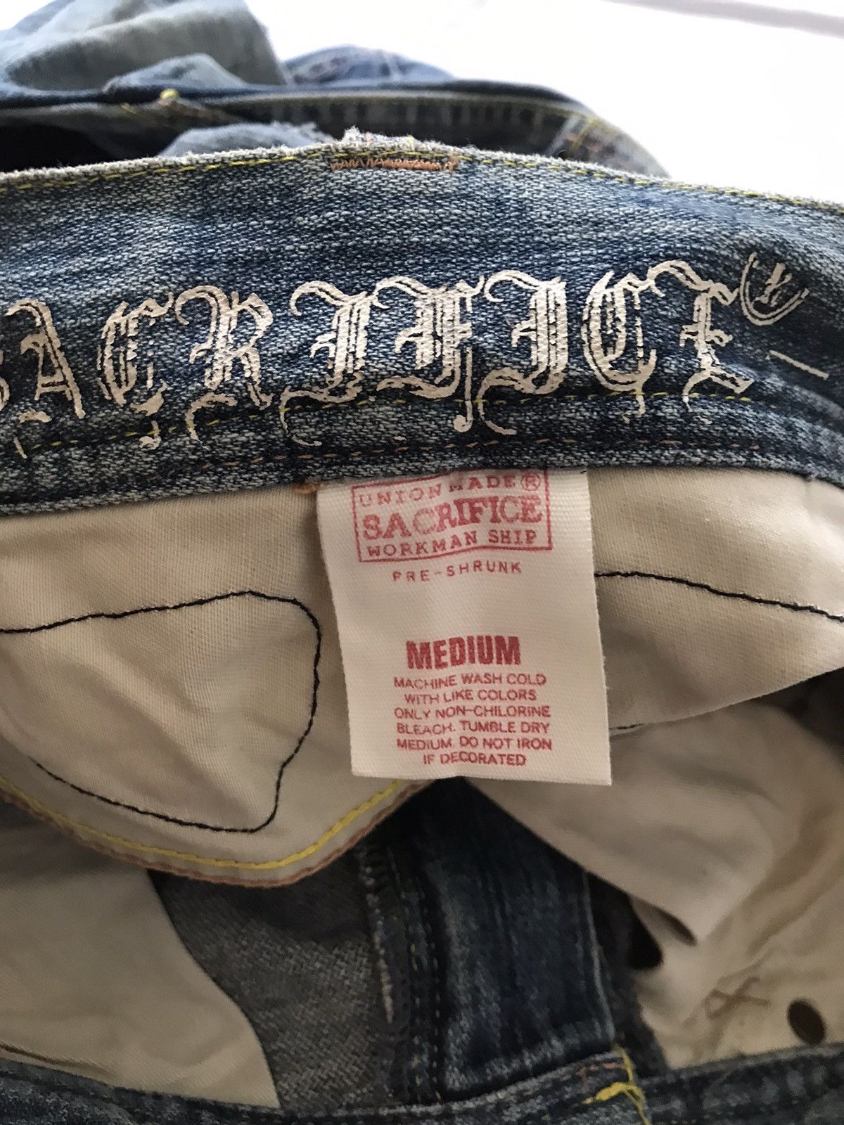 14th Addiction × Japanese Brand × KMRii JAPANESE BRAND SACRIFICE WORKERS PATCHWORK JEANS Size US 31 - 8 Thumbnail