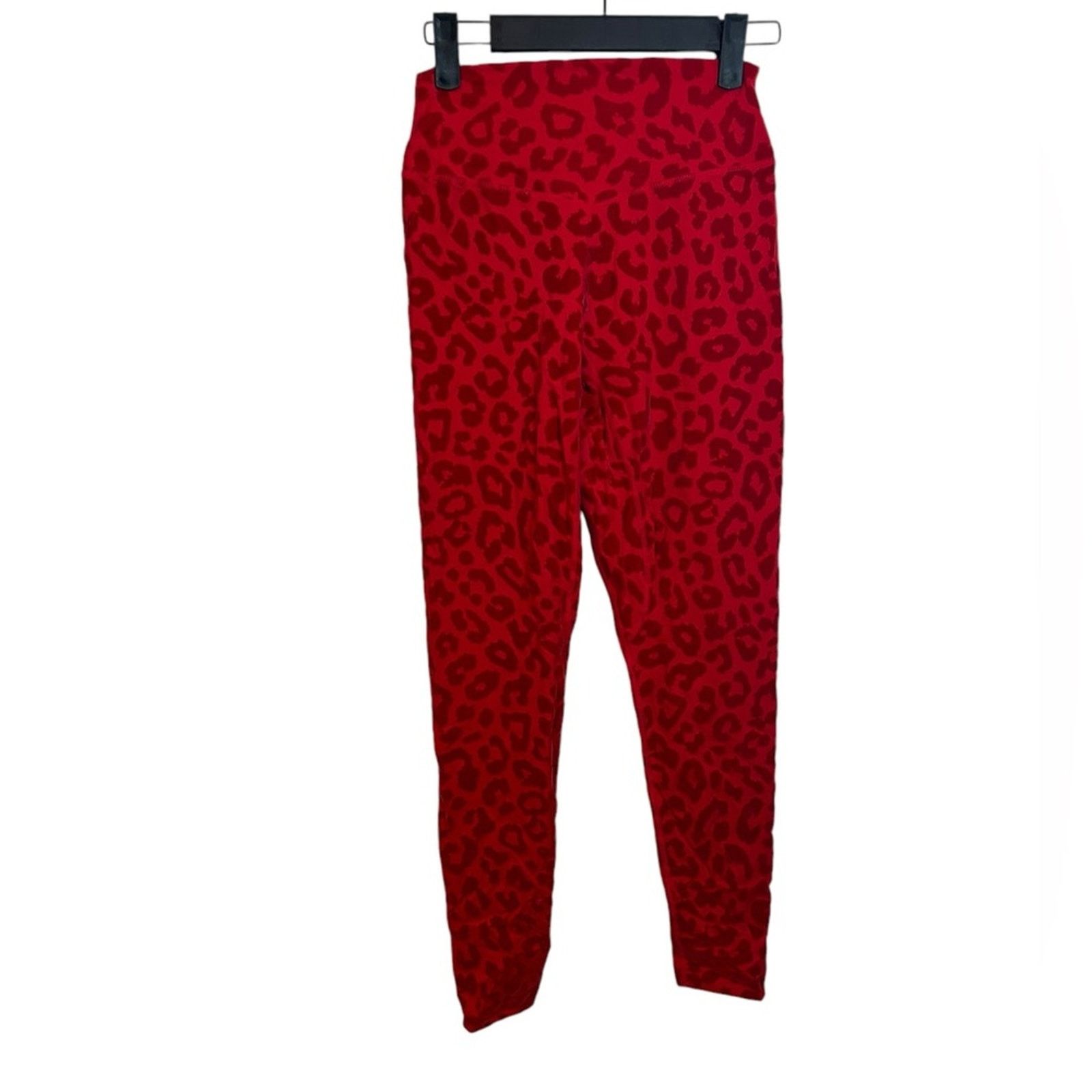 Other Balance Athletica Red Animal Print Velour Leggings Size 27" / US 4 / IT 40 - 1 Thumbnail