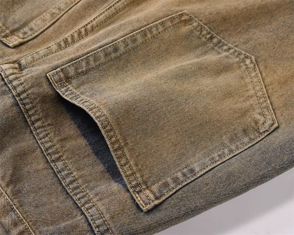 Japanese Brand × Jean Contrast color washed wide leg loose casual distressed jeans Size US 32 / EU 48 - 7 Thumbnail