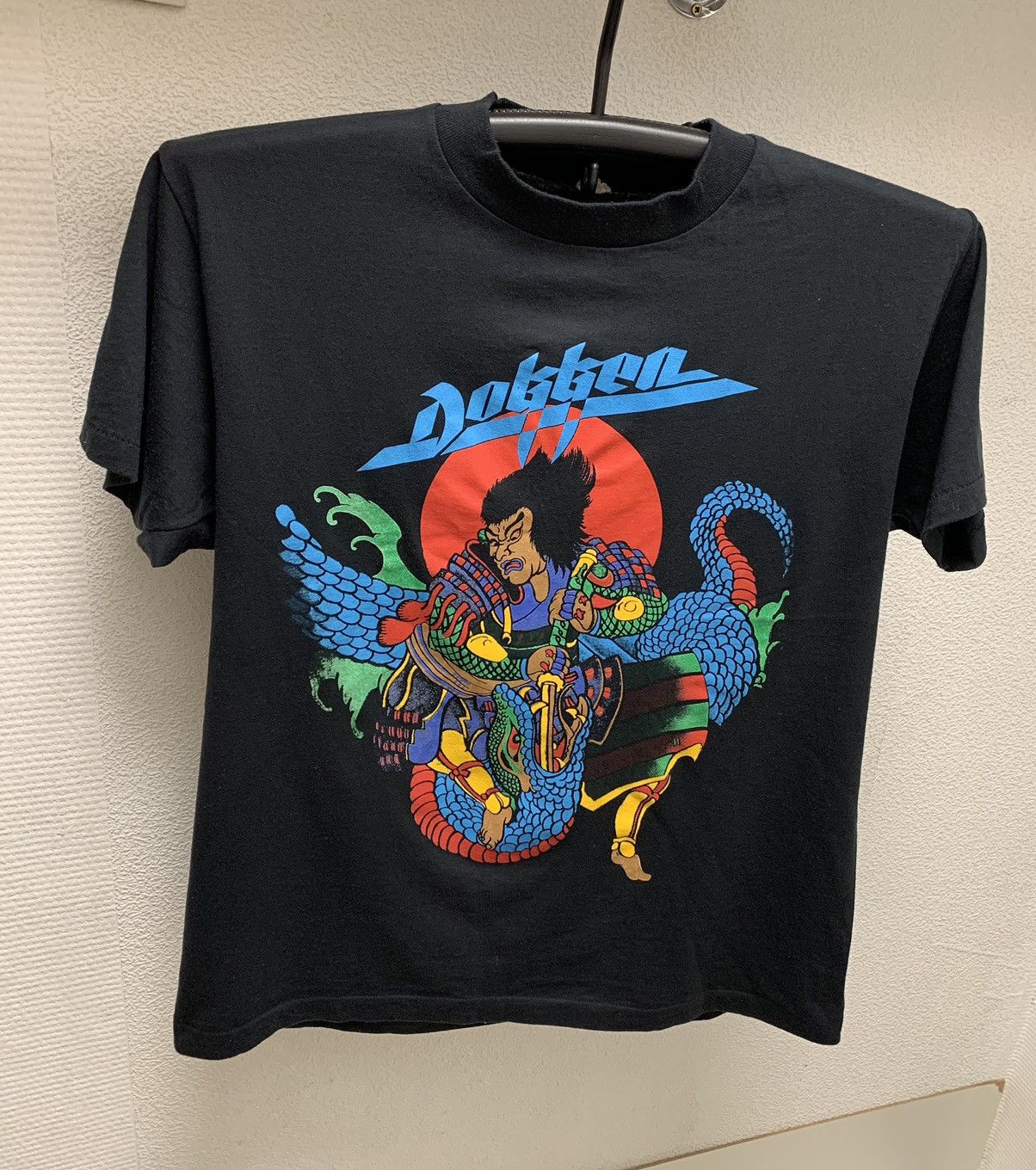 Dokken vintage screenstars black rock t-shirt 1980 90th L