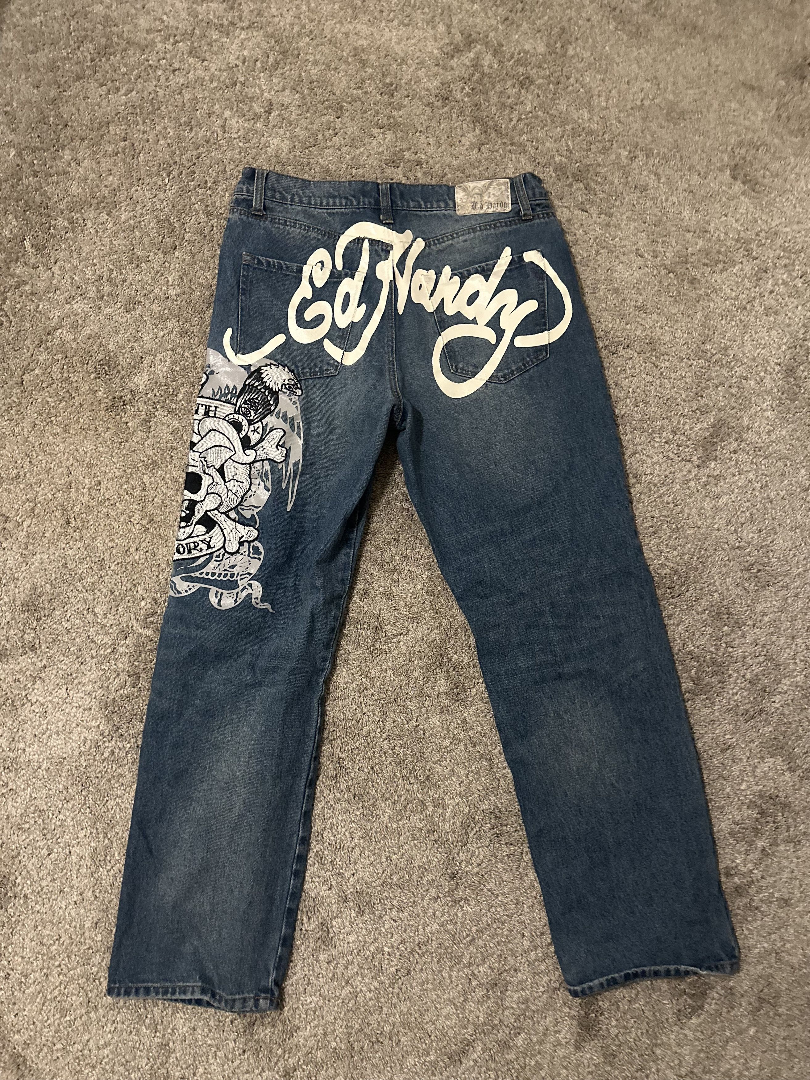 Ed Hardy Ed Hardy Denim Jeans Size 32 Skull Eagle Y2K Size US 32 / EU 48 - 3 Thumbnail