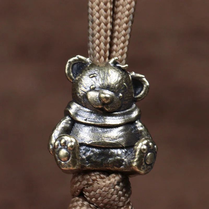 Handmade 2Pcs Cute Bear Knife Beads Paracord Bead Zipper Umbrella Size ONE SIZE - 1 Thumbnail