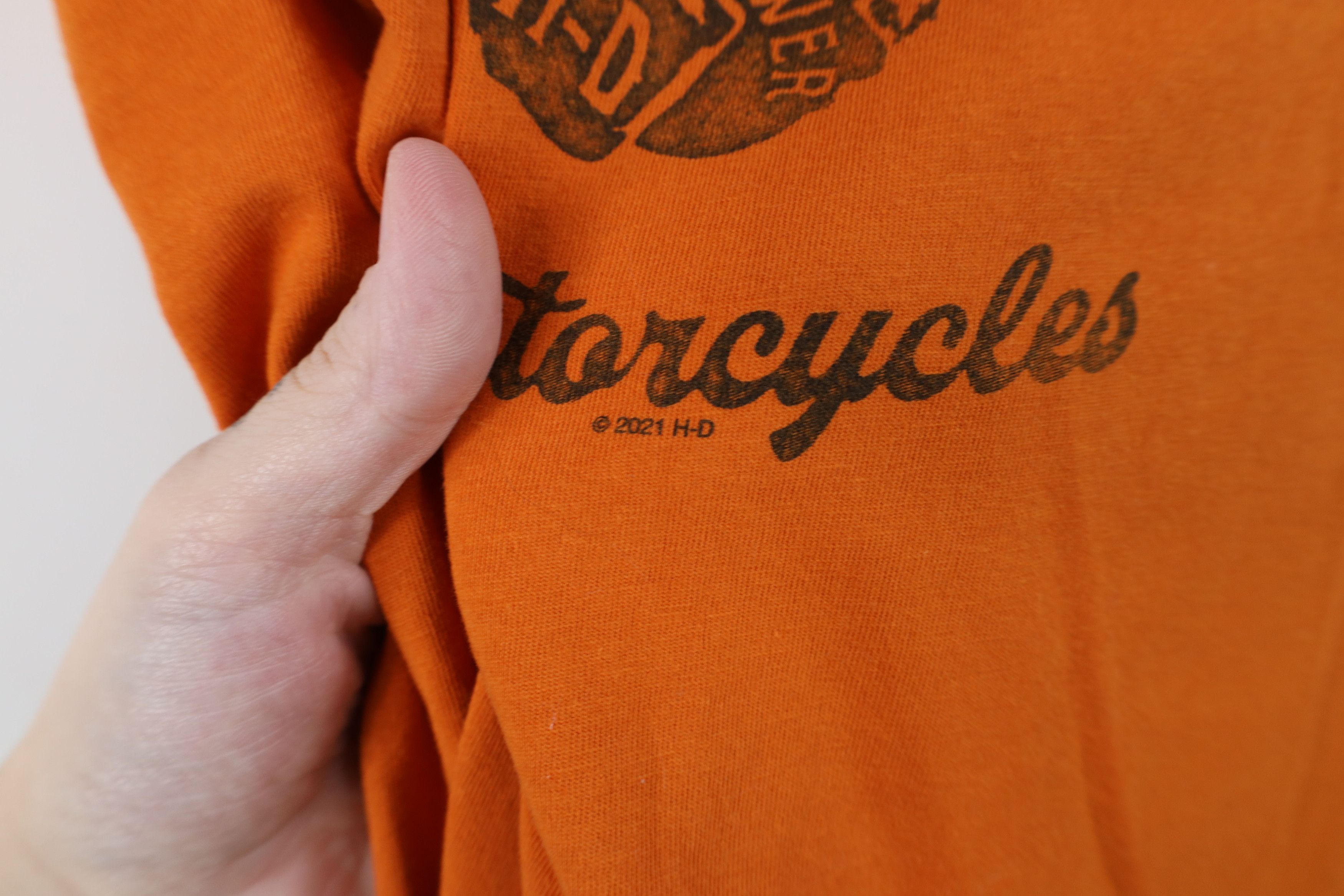 Harley Davidson Harley Davidson Spell Out Script Motorcycle T-Shirt Orange Size M / US 6-8 / IT 42-44 - 5 Thumbnail