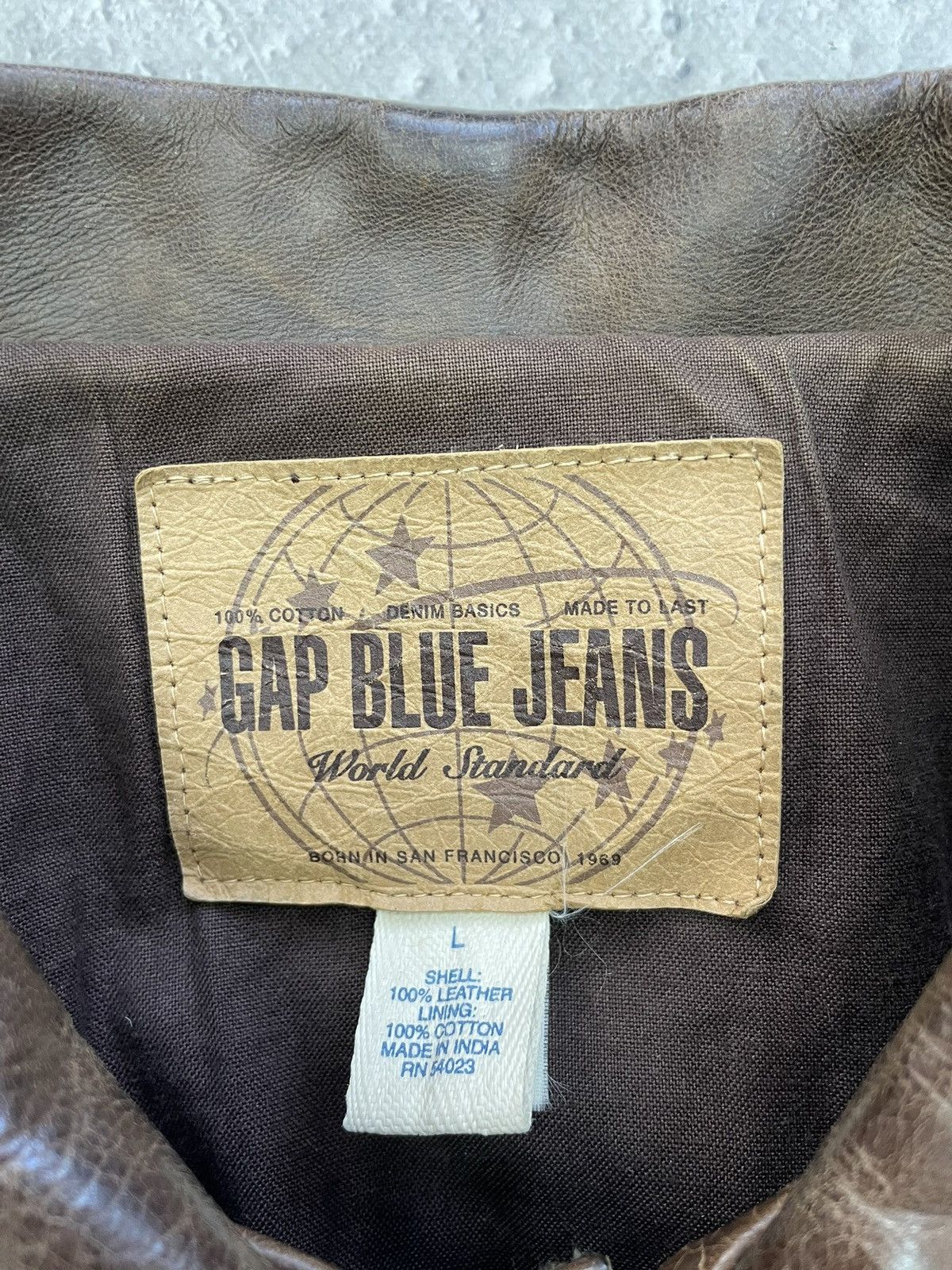 Gap Rare 90s archive brown leather trucker jacket GaP Size US L / EU 52-54 / 3 - 4 Thumbnail