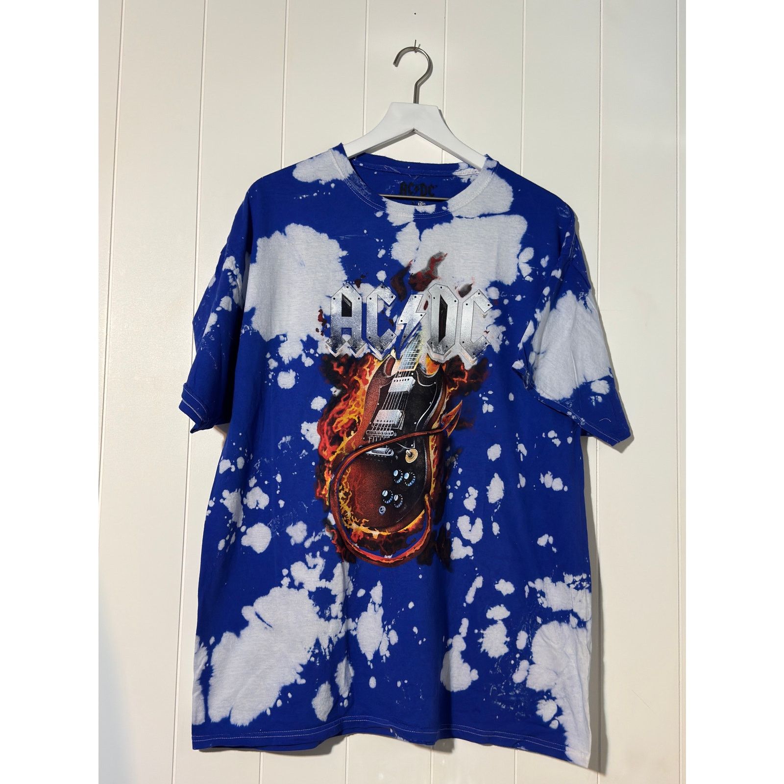 Other ACDC Devil Guitar on Fire Tie Dye Graphic Tee Blue White XL Size US XL / EU 56 / 4 - 1 Thumbnail