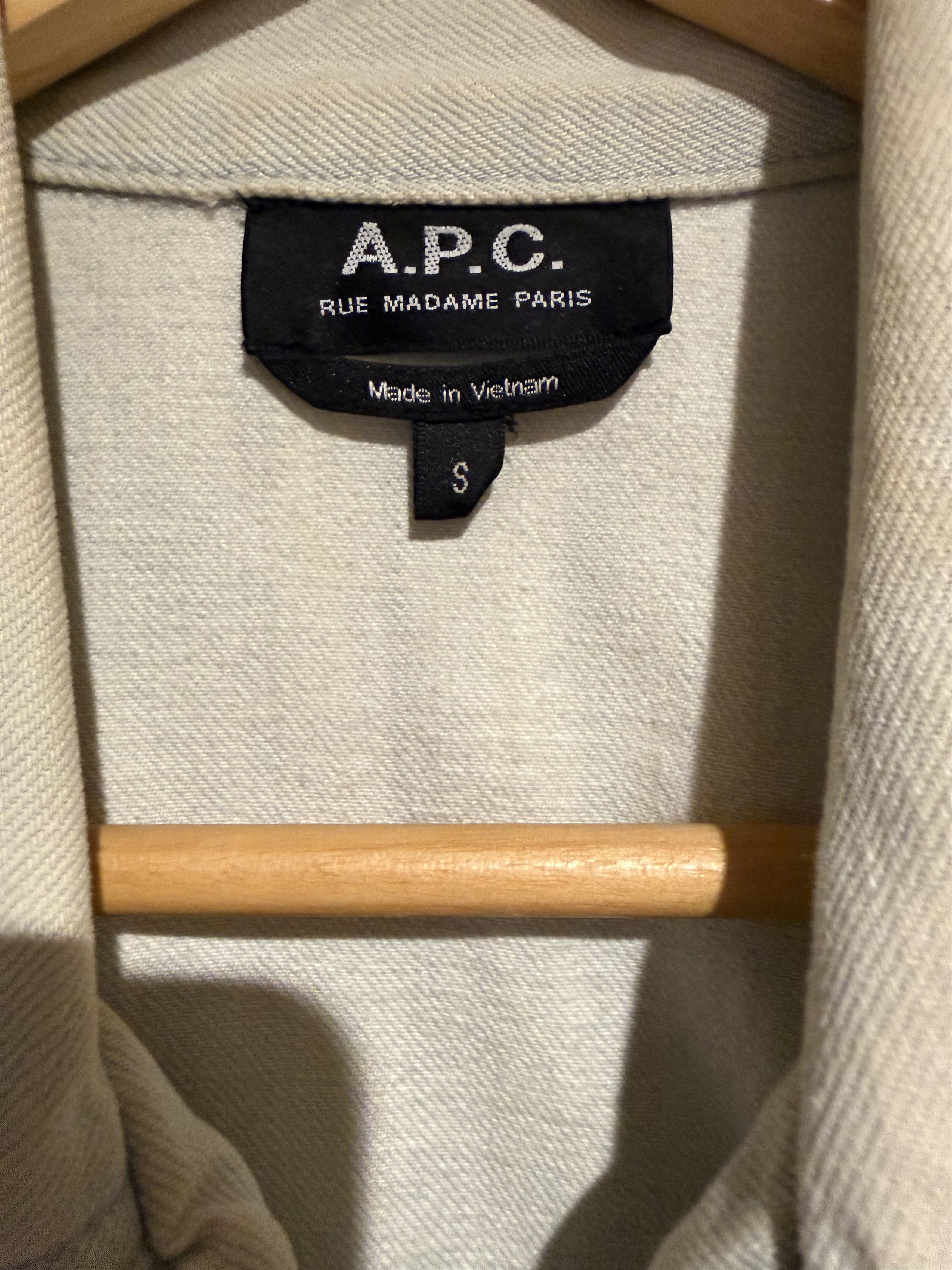 A.P.C. A.P.C Mens Button Up Denim Jacket - white washed Size US XS / EU 42 / 0 - 4 Thumbnail