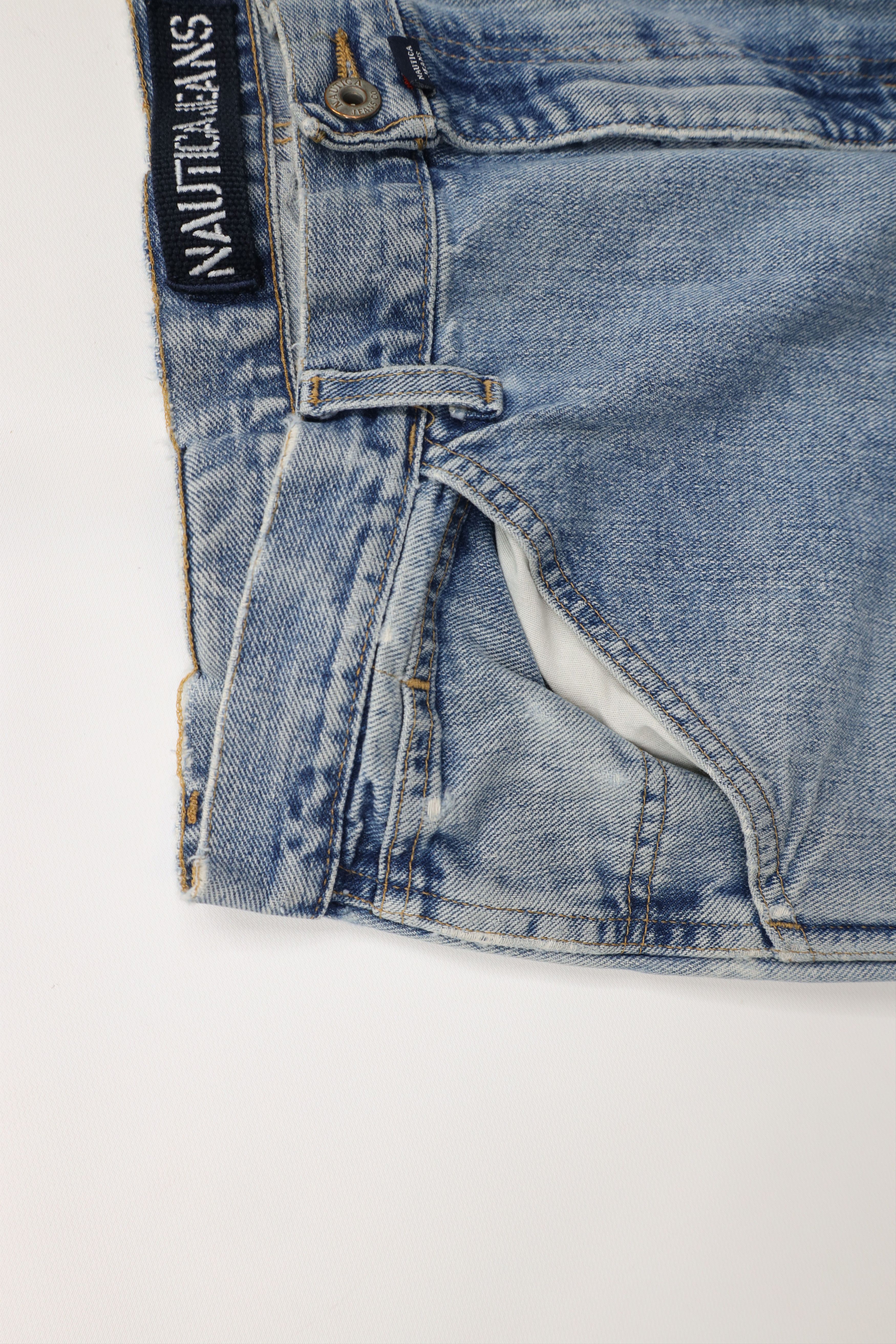 Nautica × Vintage Vintage 90s Nautica Baggy Wide Leg Dungaree Denim Jeans Size US 36 / EU 52 - 9 Thumbnail