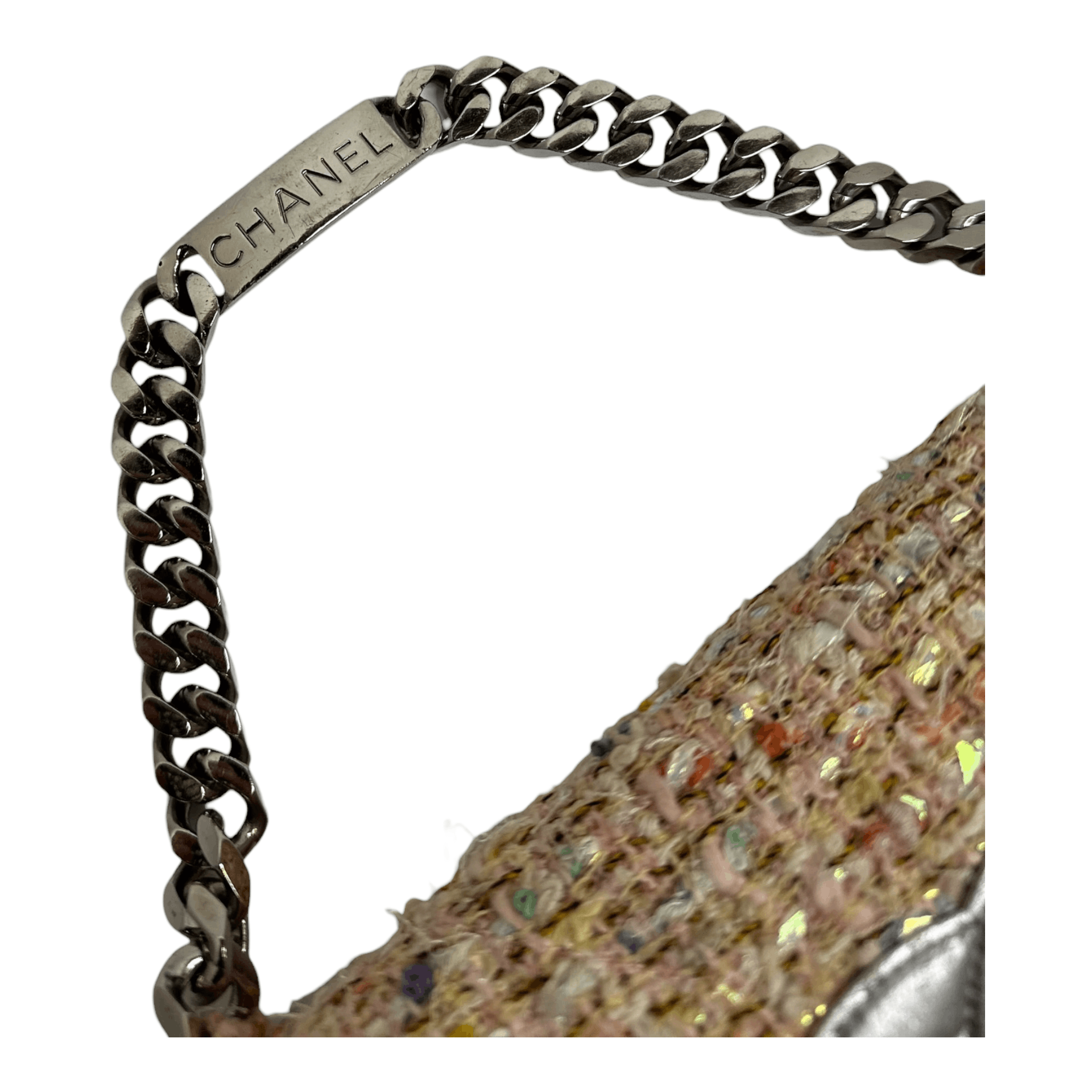 Chanel Chanel 1997 Pink Tweed Flap Handbag Size ONE SIZE - 3 Thumbnail