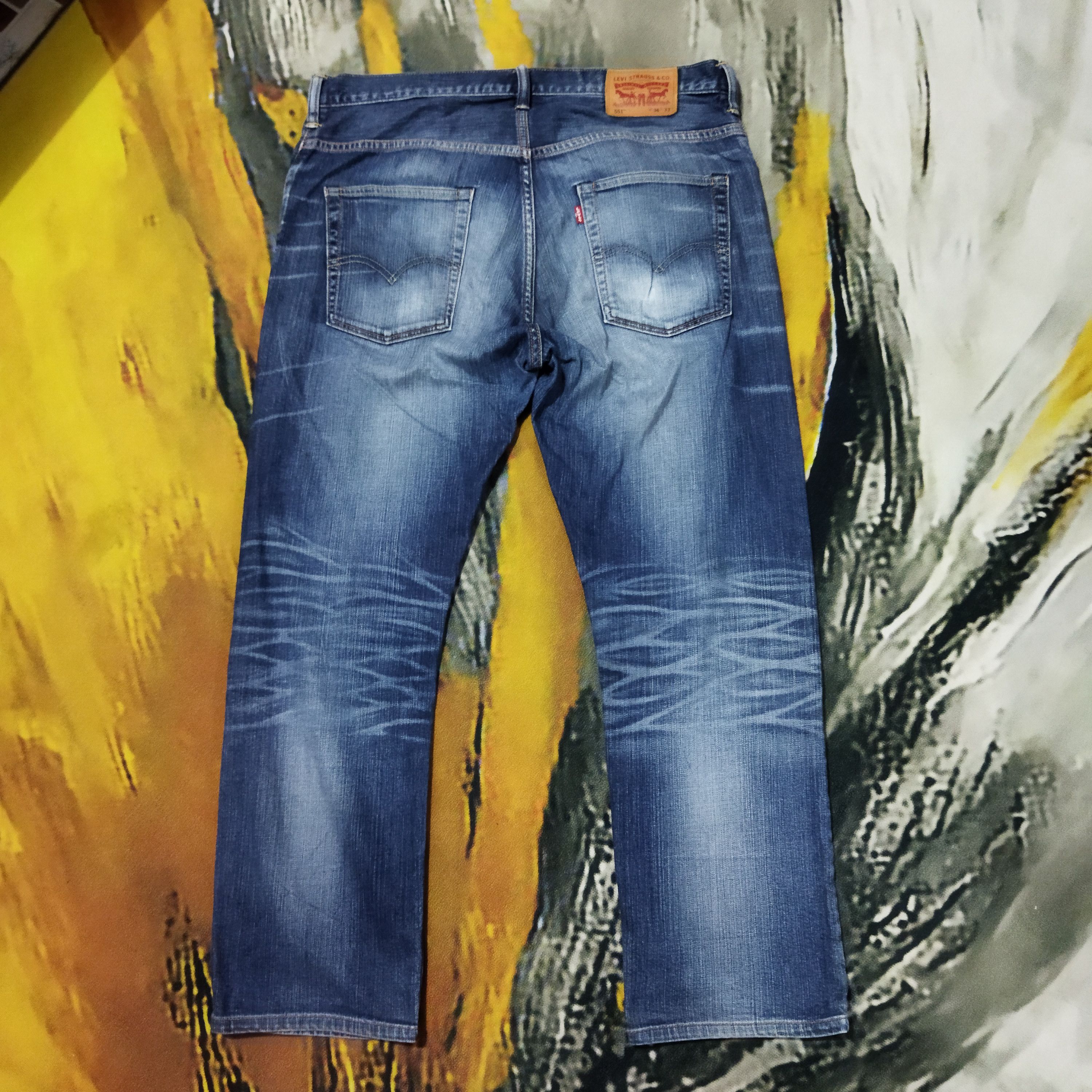 Levi's × Vintage VINTAGE LEVIS 551 DISTRESSED FADED BLUE Size US 36 / EU 52 - 7 Thumbnail