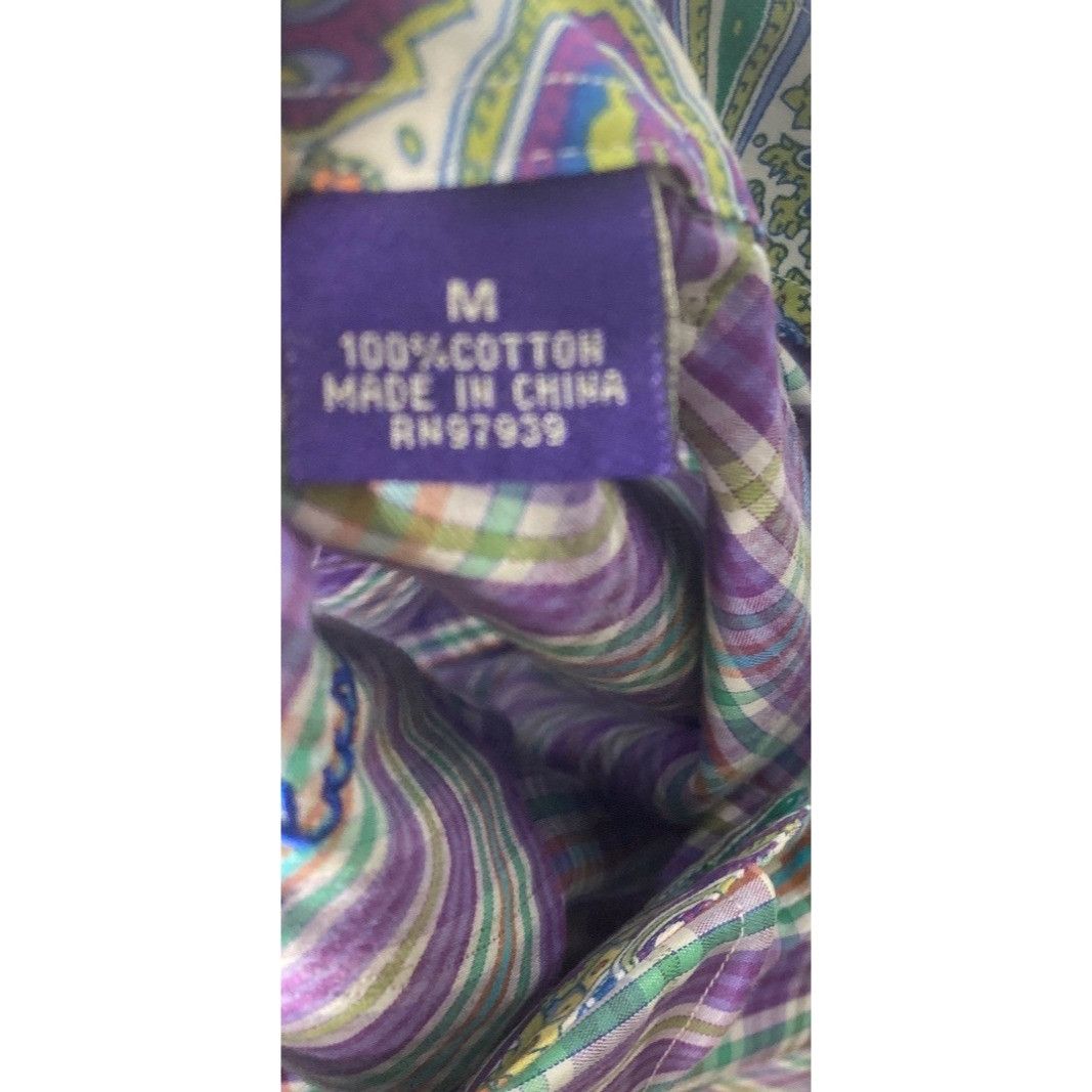 Alan Flusser ALAN FLUSSER MEN'S PURPLE PLAID BUTTON-DOWN DRESS SHIRT SZ M Size US M / EU 48-50 / 2 - 5 Thumbnail
