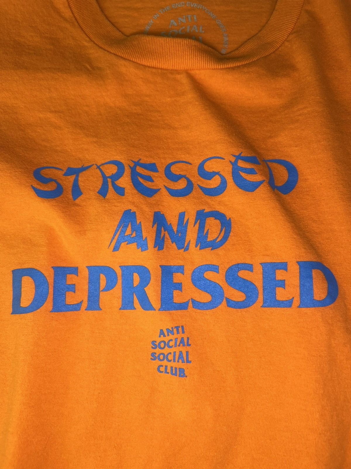 Anti Social Social Club ASSC bright orange t shirt with blue print Size US L / EU 52-54 / 3 - 1 Thumbnail