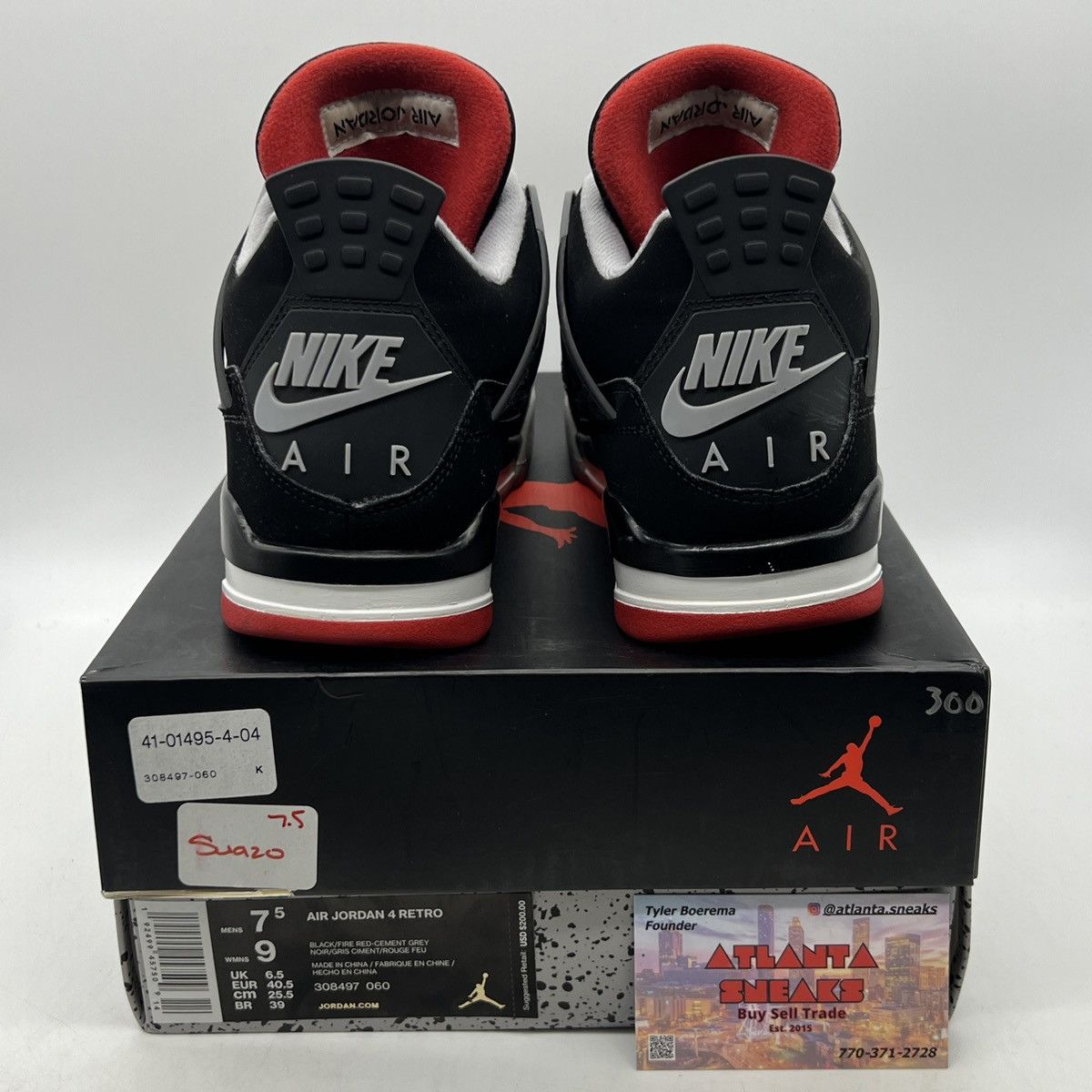 Jordan Brand Air Jordan 4 bred Size US 7.5 / EU 40-41 - 3 Thumbnail