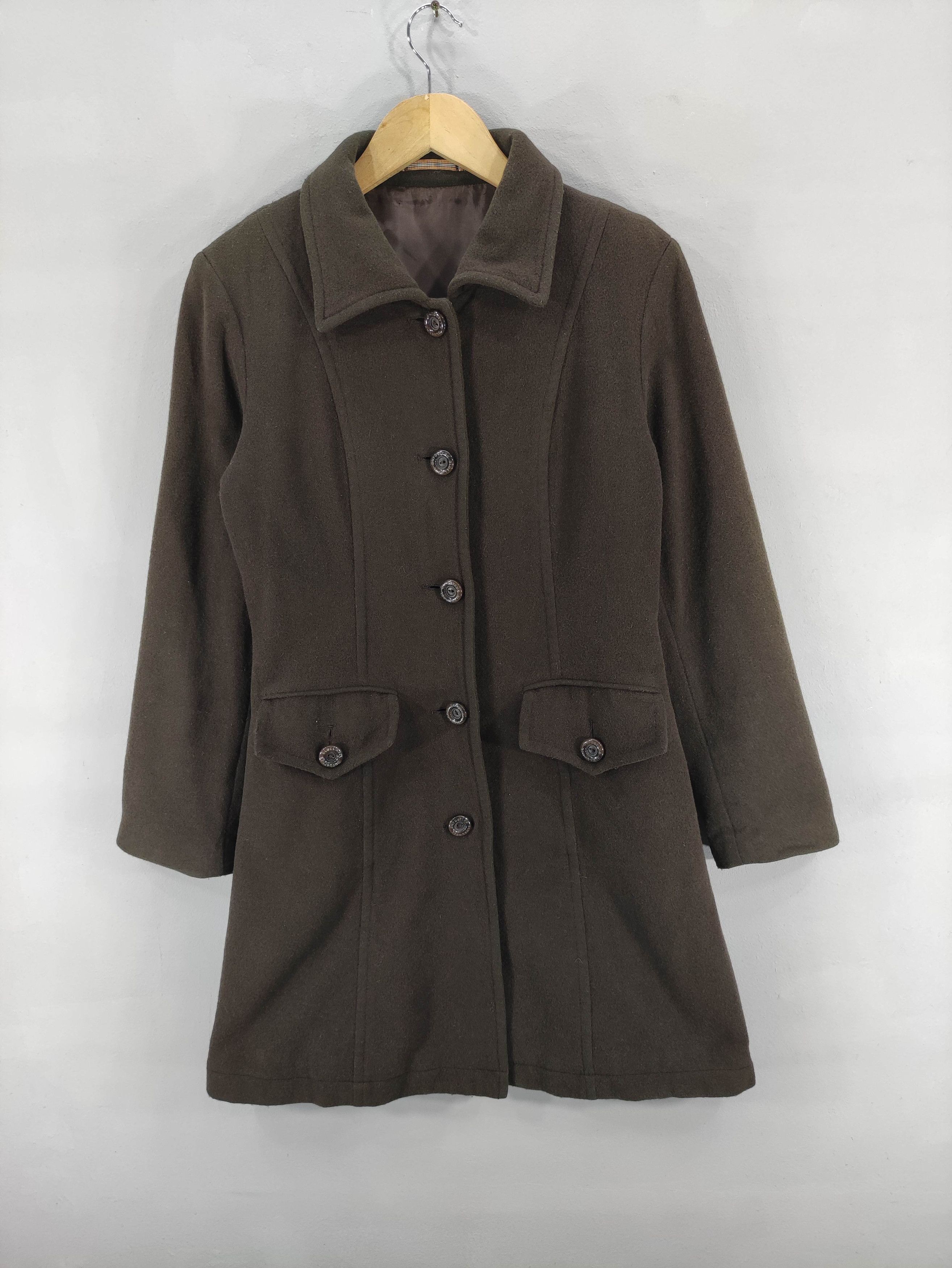 Burberry Vintage Burberrys Blue Label Wool Long Coat Jacket Size S / US 4 / IT 40 - 1 Thumbnail
