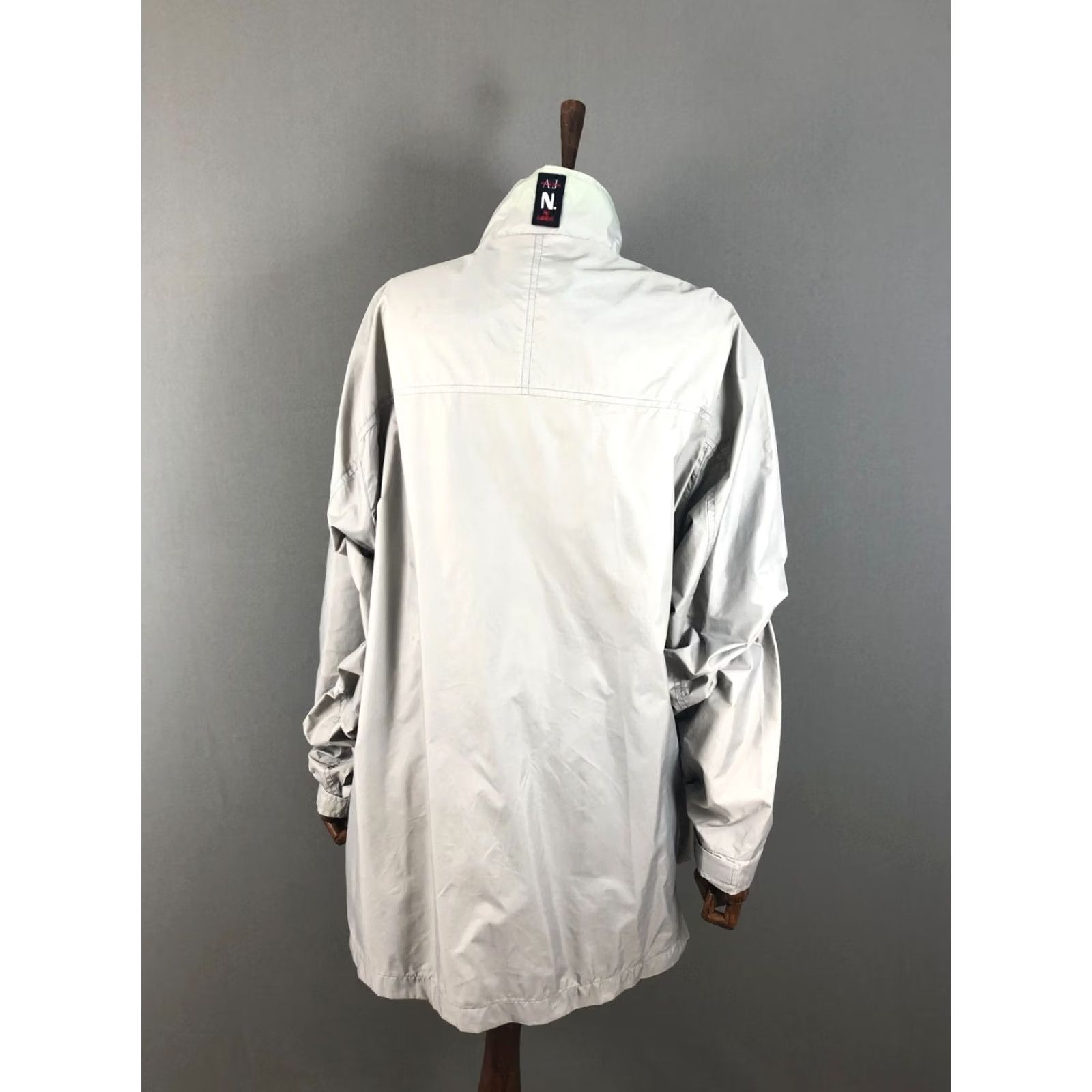 Vintage Armani Jeans Full Zip Windbreaker Jacket Polyamide Women Gray Size 42" / US 20 - 3 Thumbnail