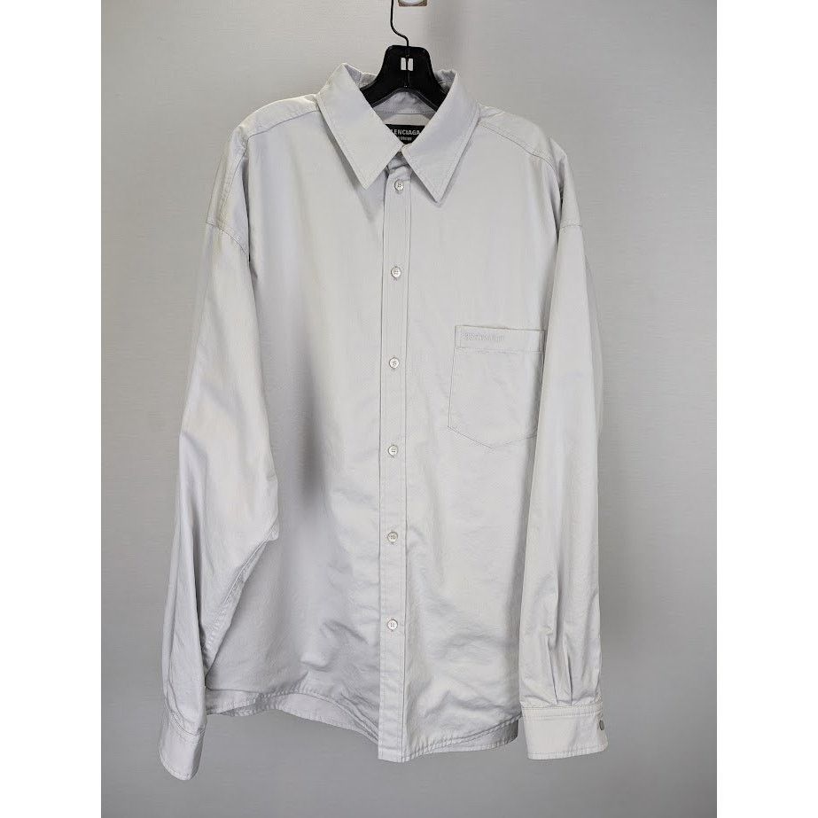 Balenciaga o1rshd1 Padded Shirt Cotton Twill in Dirty White Size US S / EU 44-46 / 1 - 1 Thumbnail