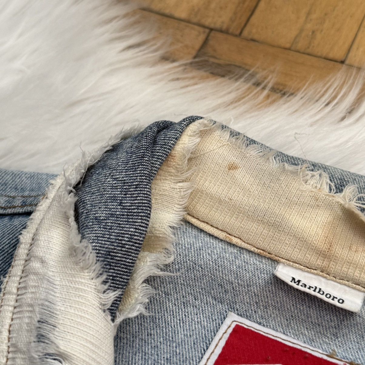Marlboro 📌 Vintage 90s Marlboro Distressed Denim Y2K Crazy Jacket Size US L / EU 52-54 / 3 - 5 Thumbnail