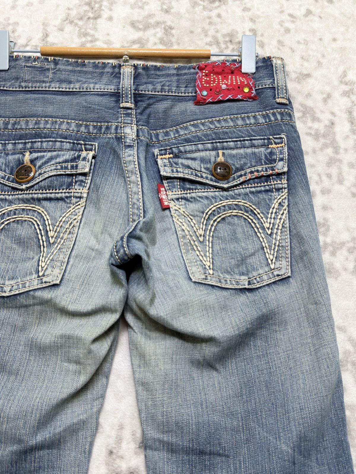 Edwin Vintage Edwin Distressed Blue Washed Low Rise Denim Jeans Size US 29 - 12 Thumbnail