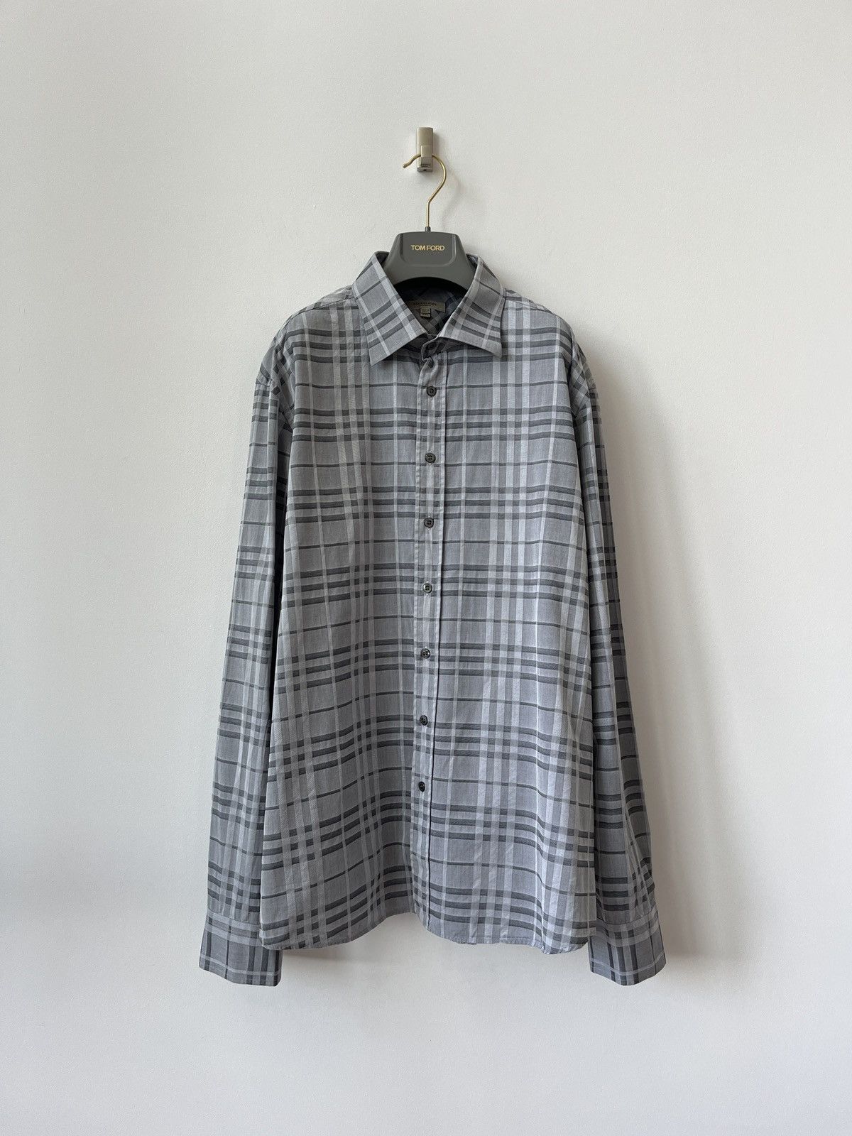Burberry BURBERRY Grey Nova Check Shirt Luxury Streetwear Old Money Size US XXL / EU 58 / 5 - 1 Thumbnail
