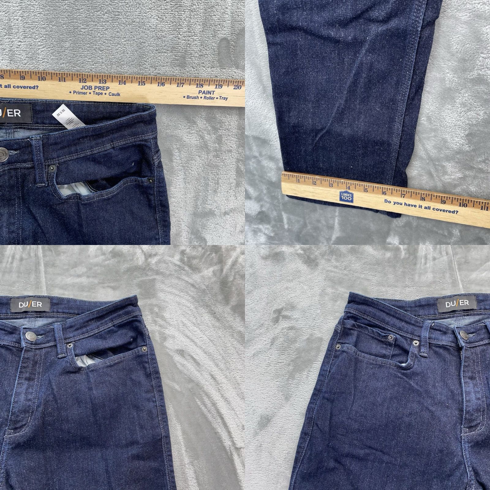 DUER DU/ER Jeans Mens 32x28 l2X Relaxed Taper Stretch Denim Dark Blue 5-Pocket Logo City USA Mens Size US 32 / EU 48 - 8 Thumbnail