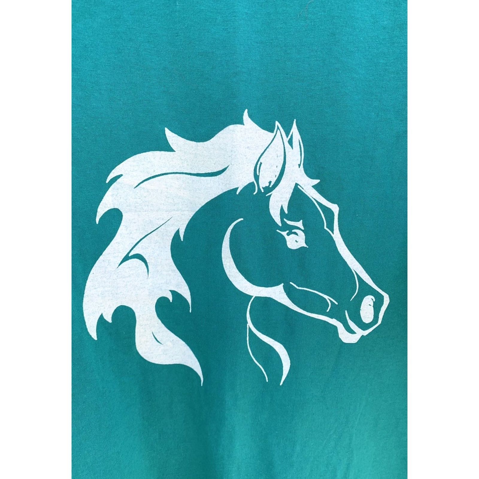 Hanes VINTAGE Hanes Horse Graphic Tee Shirt XL Adult Green Short Sleeve Crew Neck T-Shirt Men Size US XL / EU 56 / 4 - 3 Thumbnail