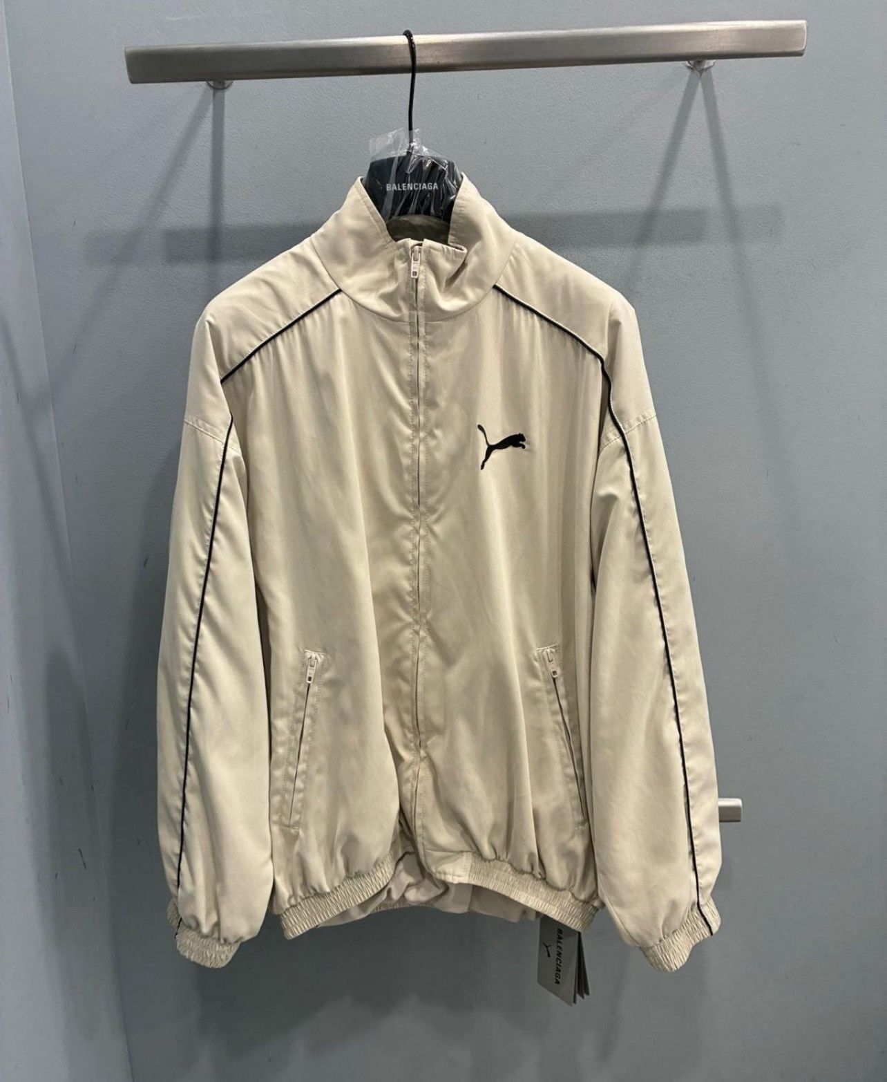 Balenciaga Balenciaga I PUMA Tracksuit Jacket in cream technical fabric Size US M / EU 48-50 / 2 - 1 Thumbnail